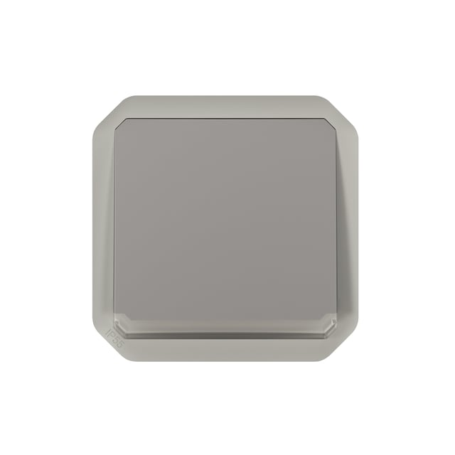 PULSADOR CON LUZ NEW PLEXO COMPONIBLE GRIS