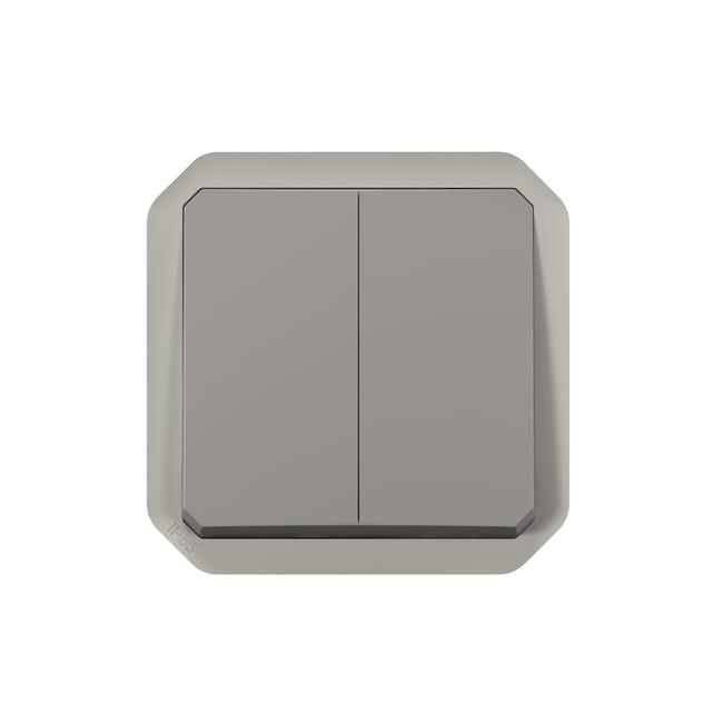 CONMUT DOBLE NEW PLEXO COMPONIBLE GRIS - 1