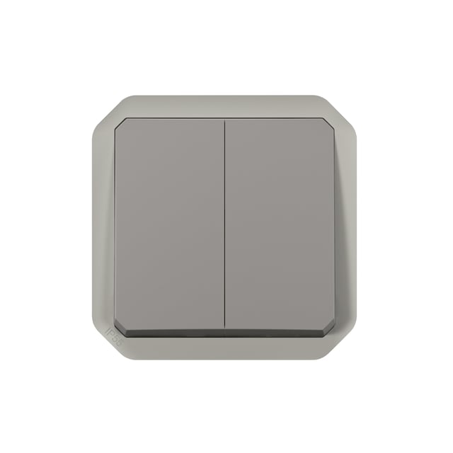 CONMUT DOBLE NEW PLEXO COMPONIBLE GRIS