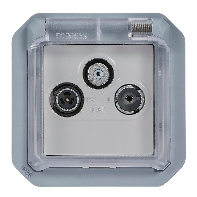 TOMA TV-SAT NEW PLEXO COMPONIBLE GRIS