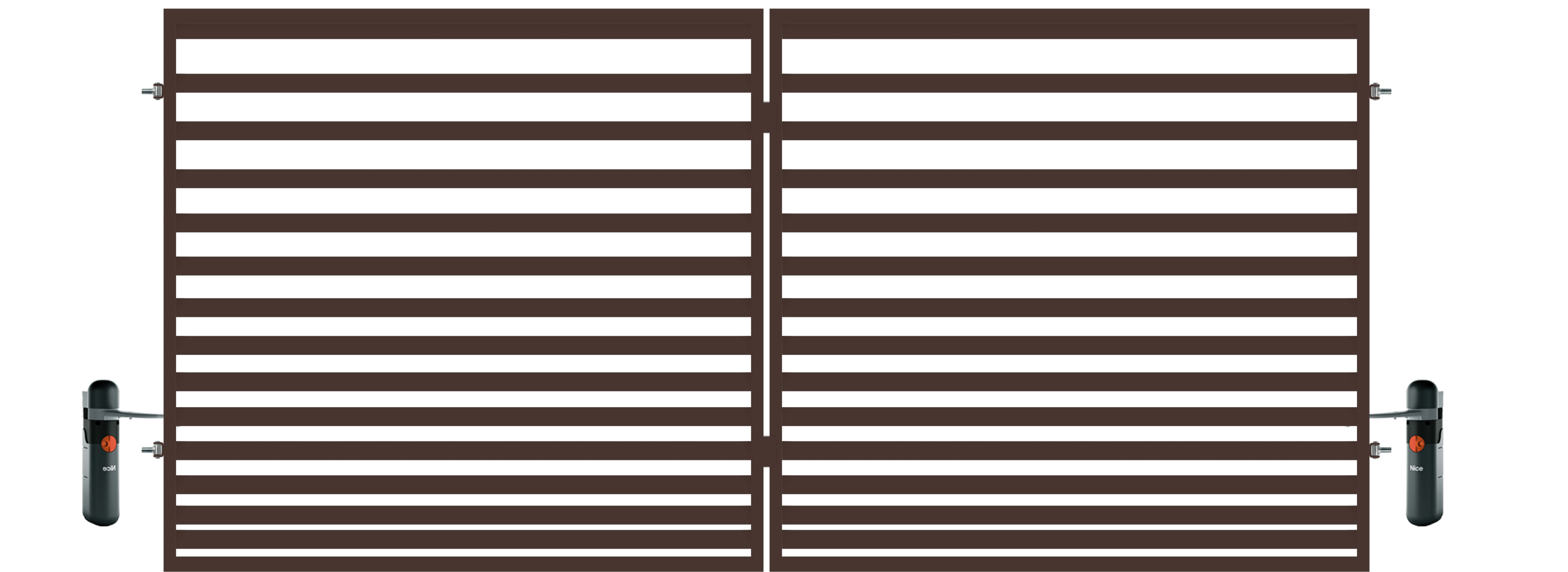 Brama dwuskrzydłowa Bali II 3,5x1,5 m brązowa automat Polbram