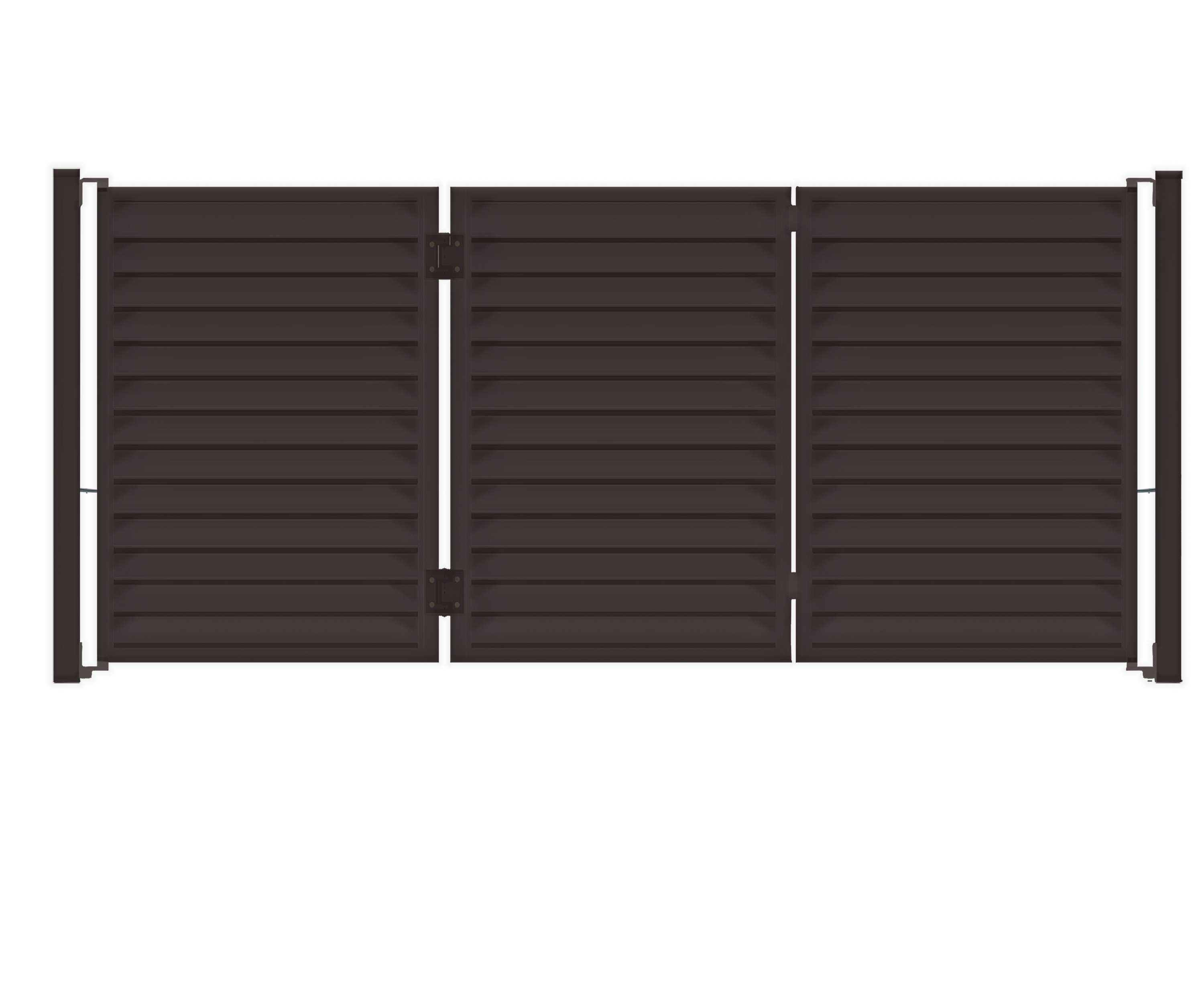 Brama dwuskrzydłowa łamana Kreta 2+1 4x1,5 m brązowa automat Polbram