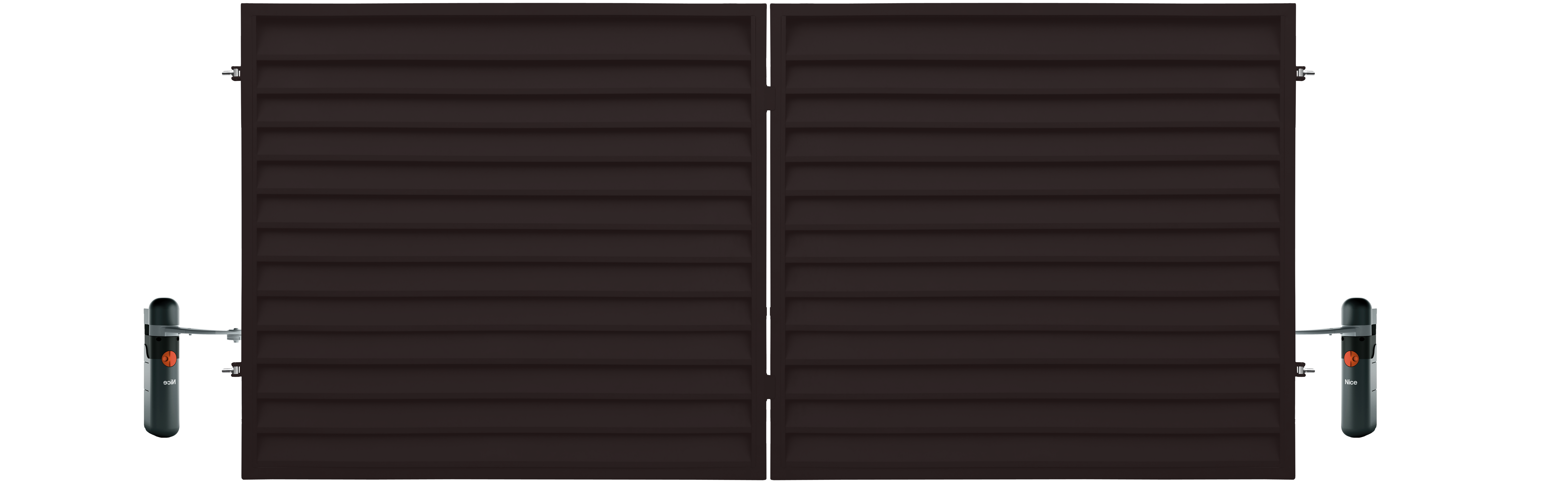 Brama dwuskrzydłowa Kreta 3,5x1,5 m brązowa automat Polbram