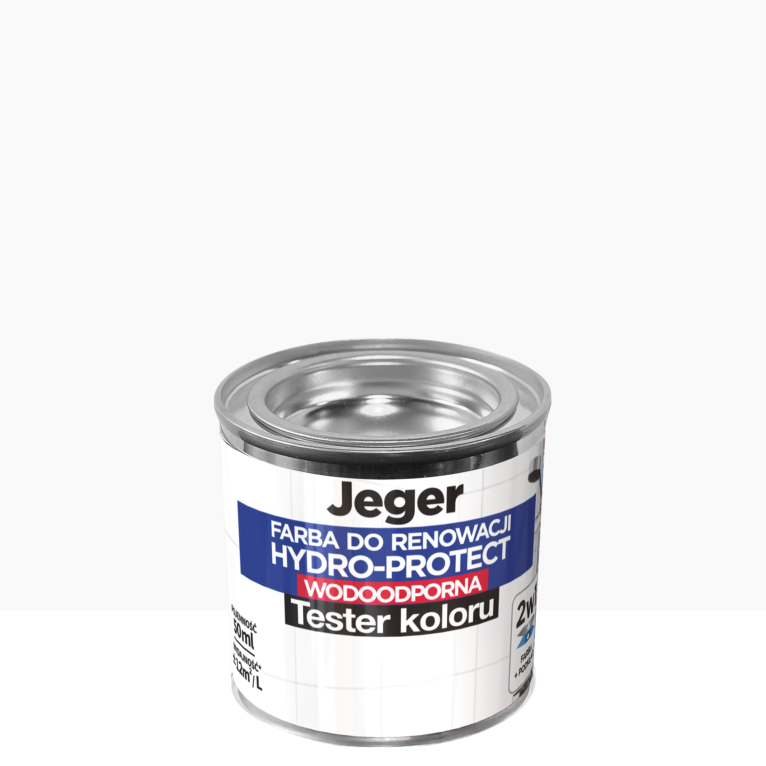 Tester farby do renowacji Hydro-Protect Biały mat 50 ml Jeger