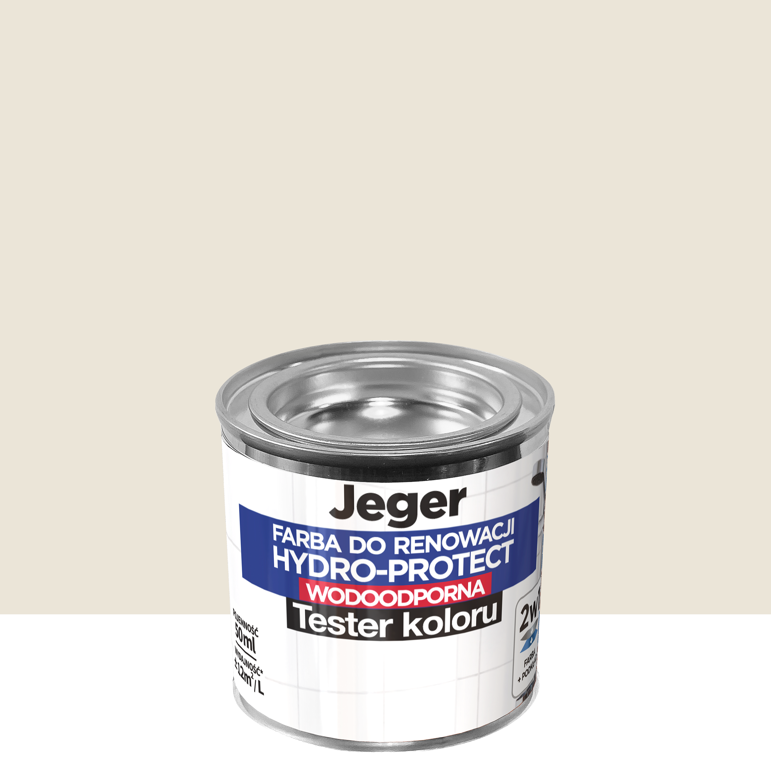 Tester farby do renowacji Hydro-Protect Biały mat 50 ml Jeger