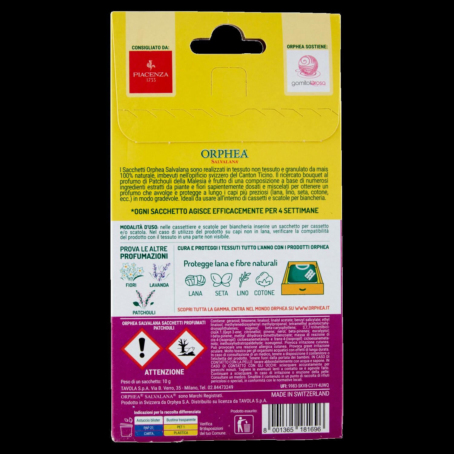 Profumatore sacchetto ORPHEA essenza sandalo bergamotto 3 pezzi - 3