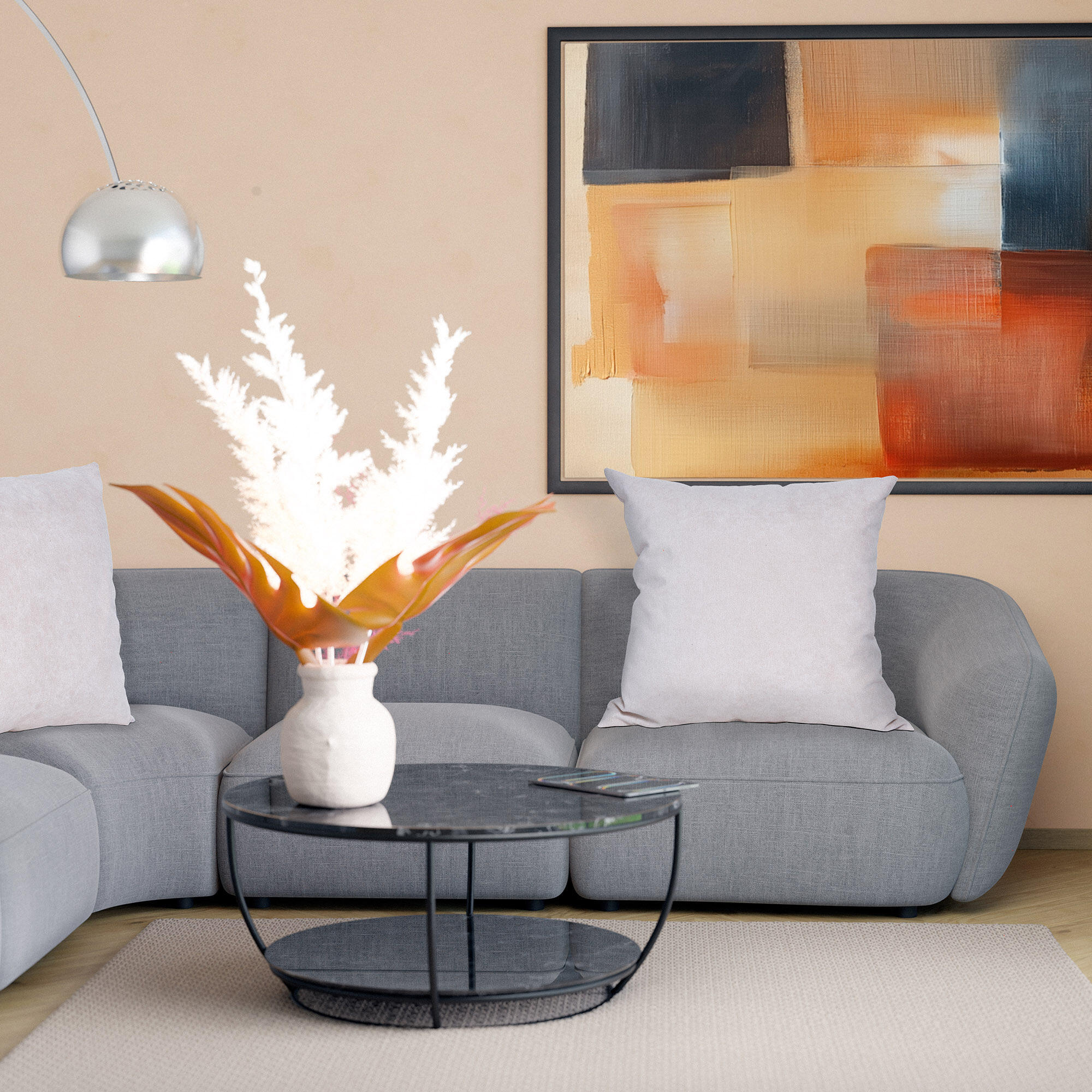 Cojín decorativo cuadrado Orinoco-Matrix poliéster terciopelo liso crema doble cara 60x60cm - 9
