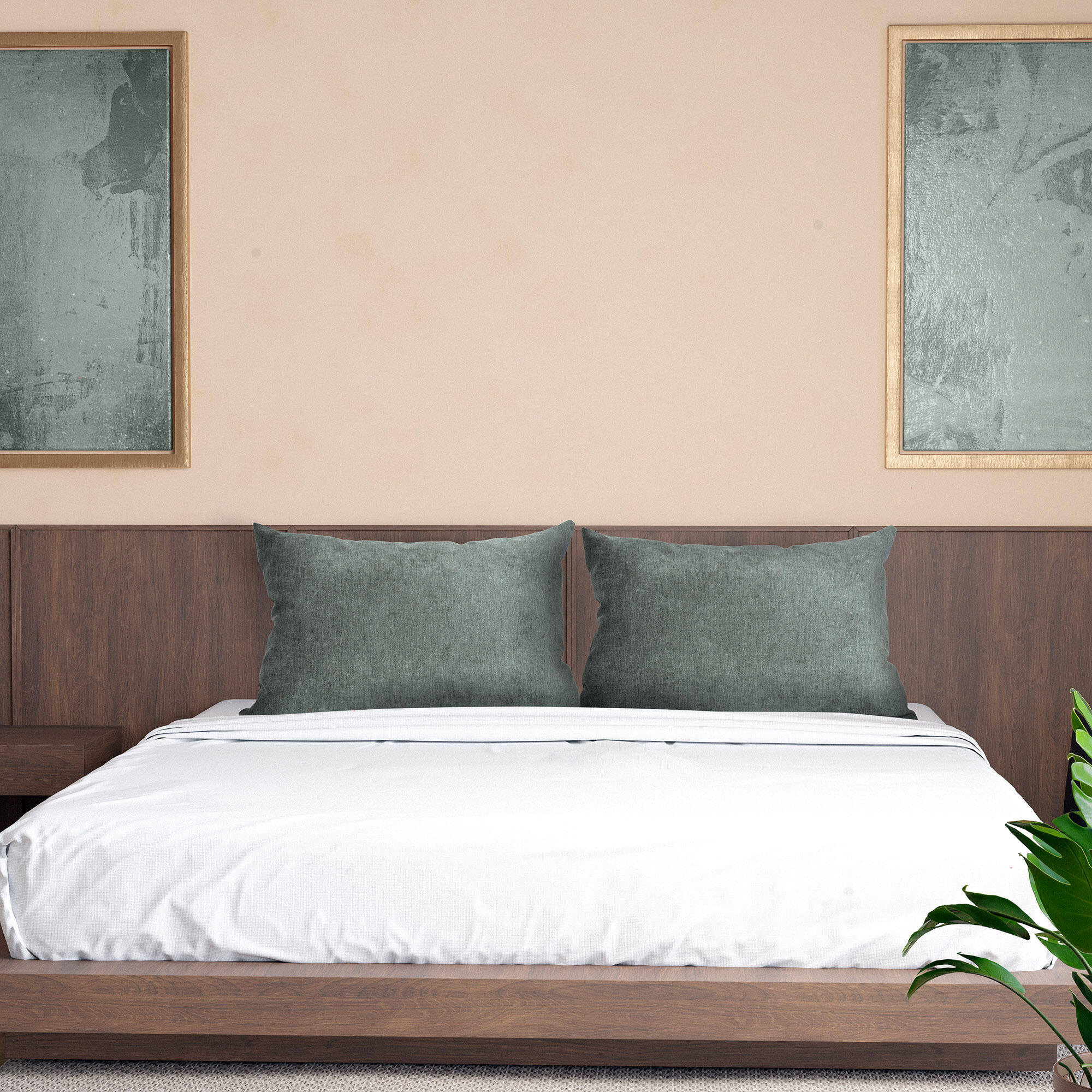 Cojín decorativo rectangular Orinoco-Matrix terciopelo liso winter moss poliéster doble cara 60x40cm - 9