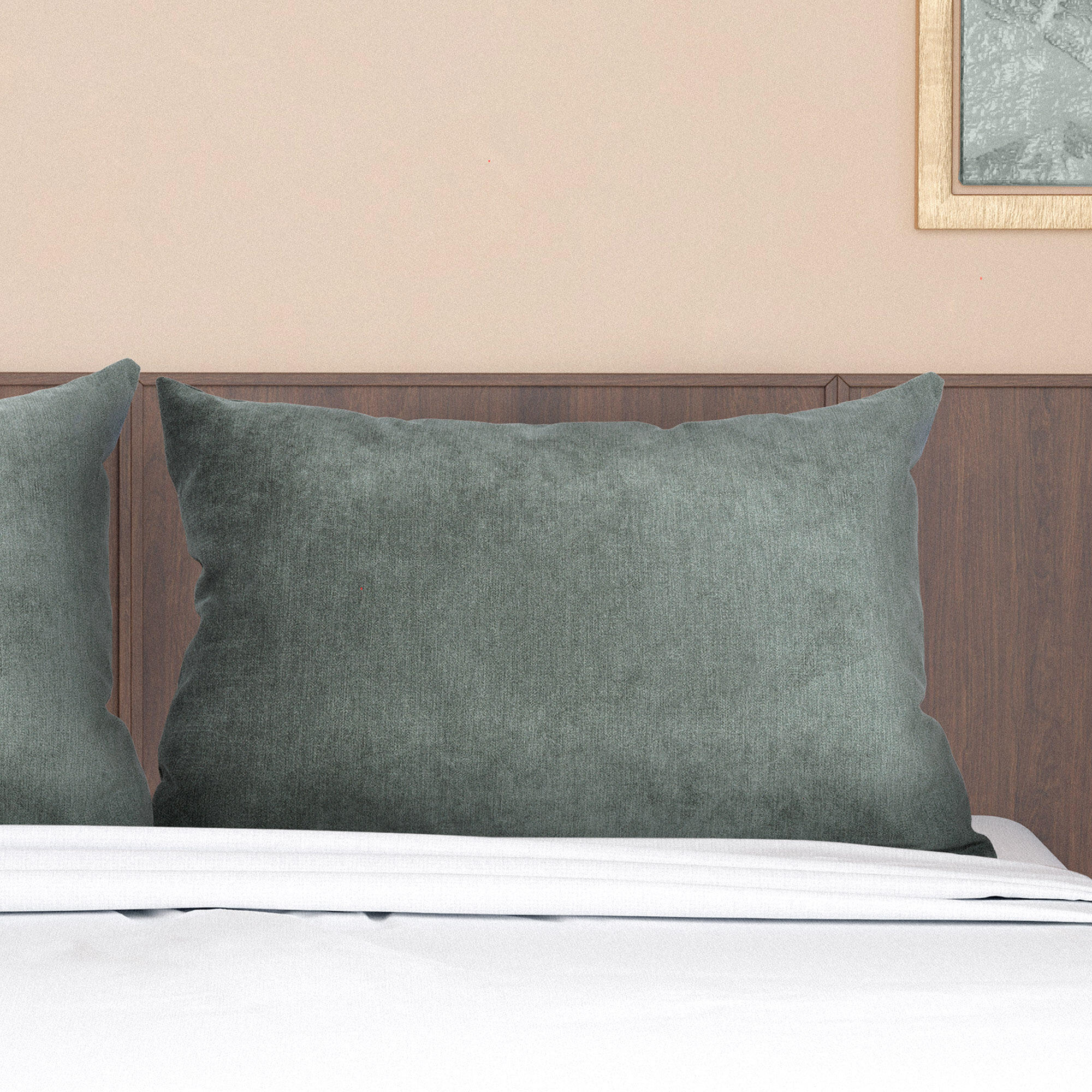Cojín decorativo rectangular Orinoco-Matrix terciopelo liso winter moss poliéster doble cara 60x40cm - 3
