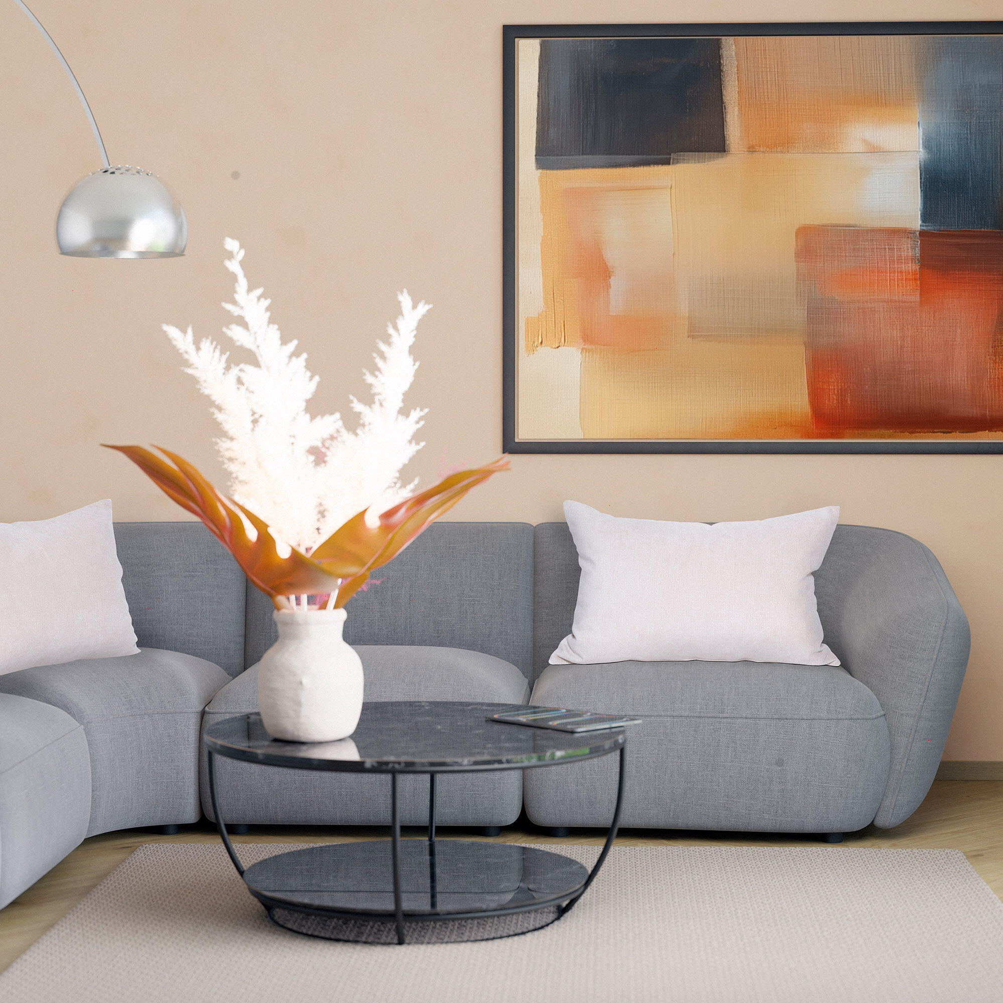 Cojín decorativo rectangular Orinoco-Matrix terciopelo poliéster liso cream doble cara 60x40cm - 9