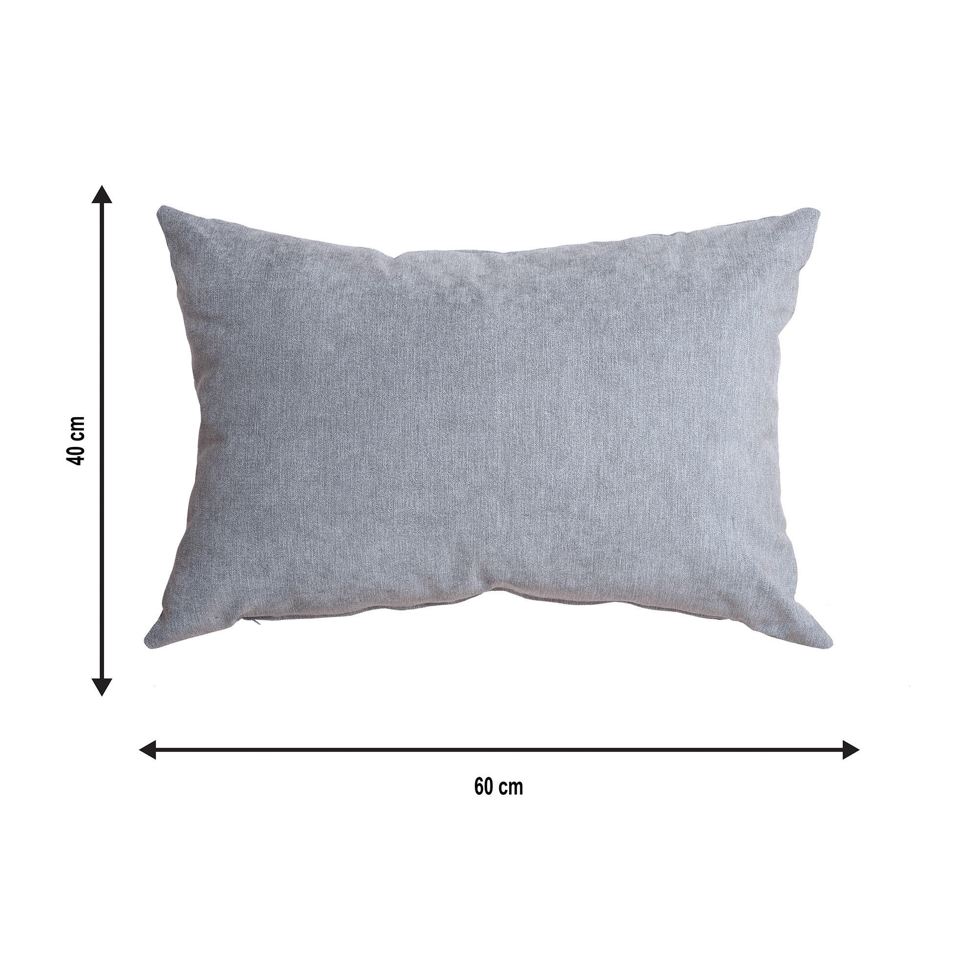 Cojín decorativo rectangular Orinoco-Matrix terciopelo liso  grey medio doble cara 60x40cm - 2