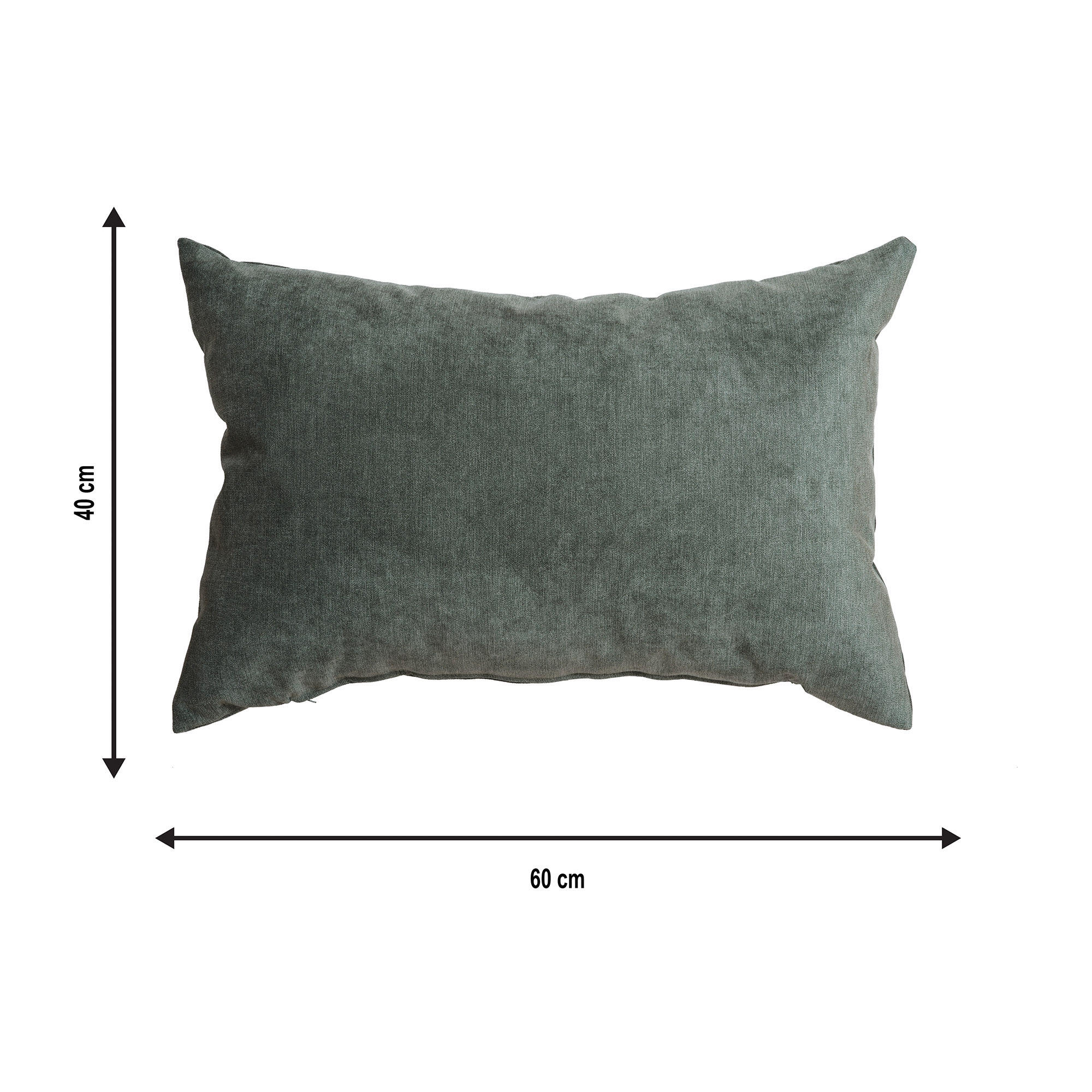 Cojín decorativo rectangular Orinoco-Matrix terciopelo liso winter moss poliéster doble cara 60x40cm - 2