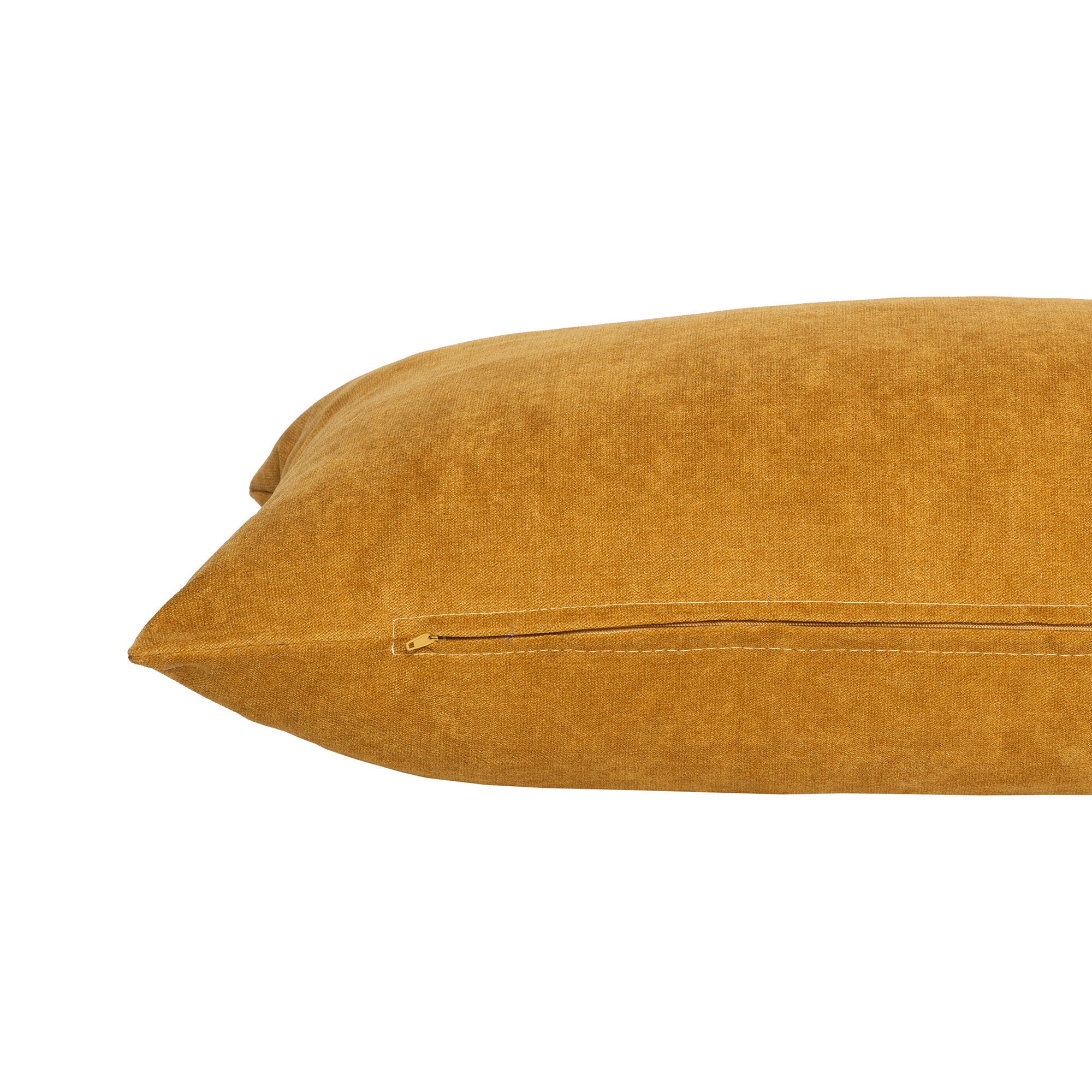 Cojín decorativo rectangular Orinoco-Matrix terciopelo poliéster liso mustard doble cara 60x40cm - 6