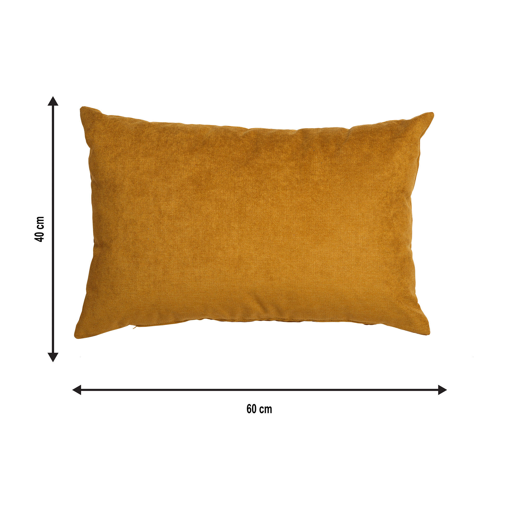 Cojín decorativo rectangular orinoco-matrix terciopelo poliéster liso mustard doble cara 60x40cm