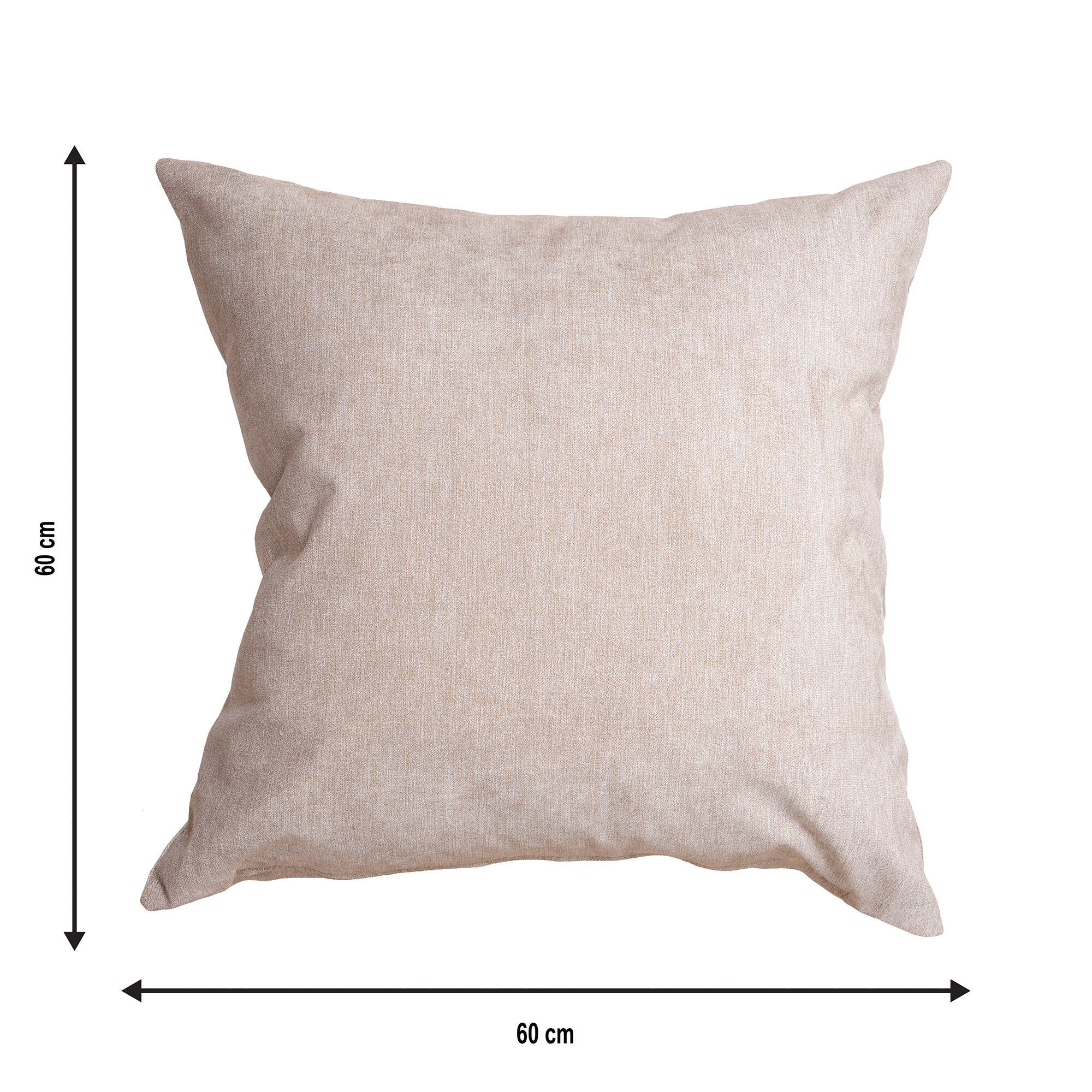 Cojín decorativo cuadrado Orinoco-Matrix poliéster terciopelo liso arena biscuit doble cara 60x60cm - 2