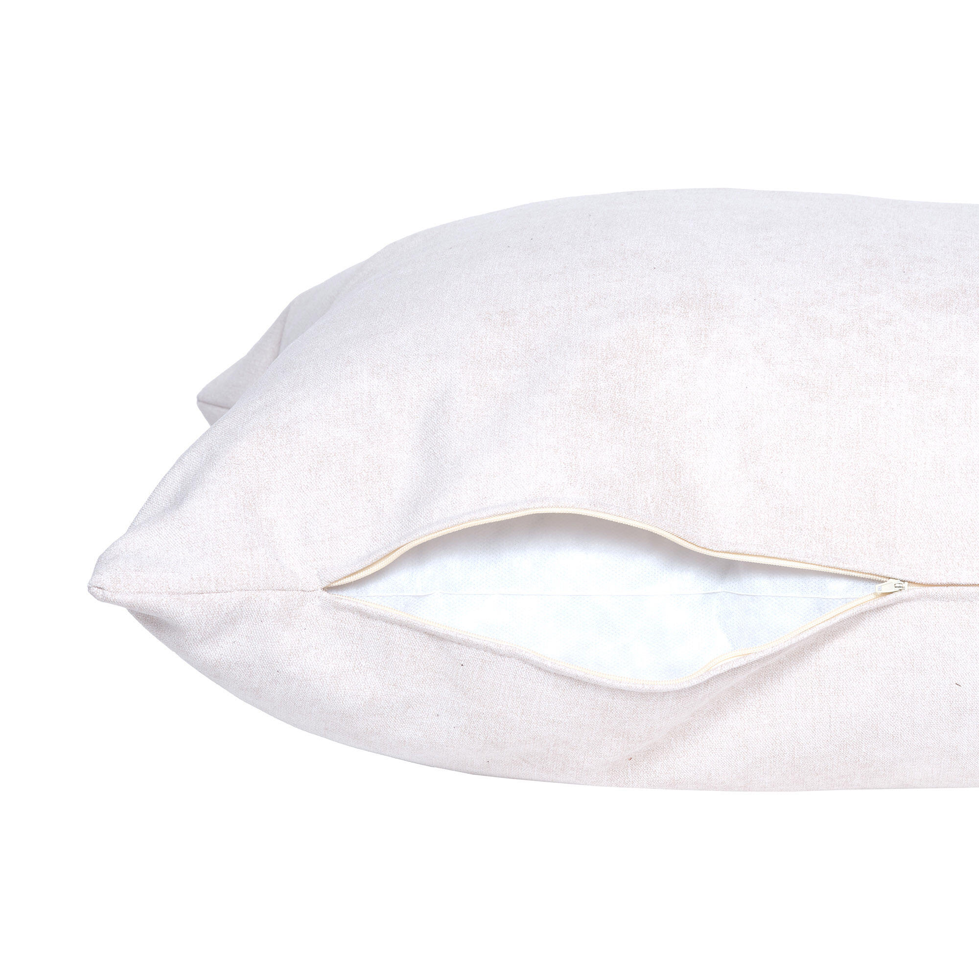 Cojín decorativo cuadrado Orinoco-Matrix poliéster terciopelo liso crema doble cara 60x60cm - 7