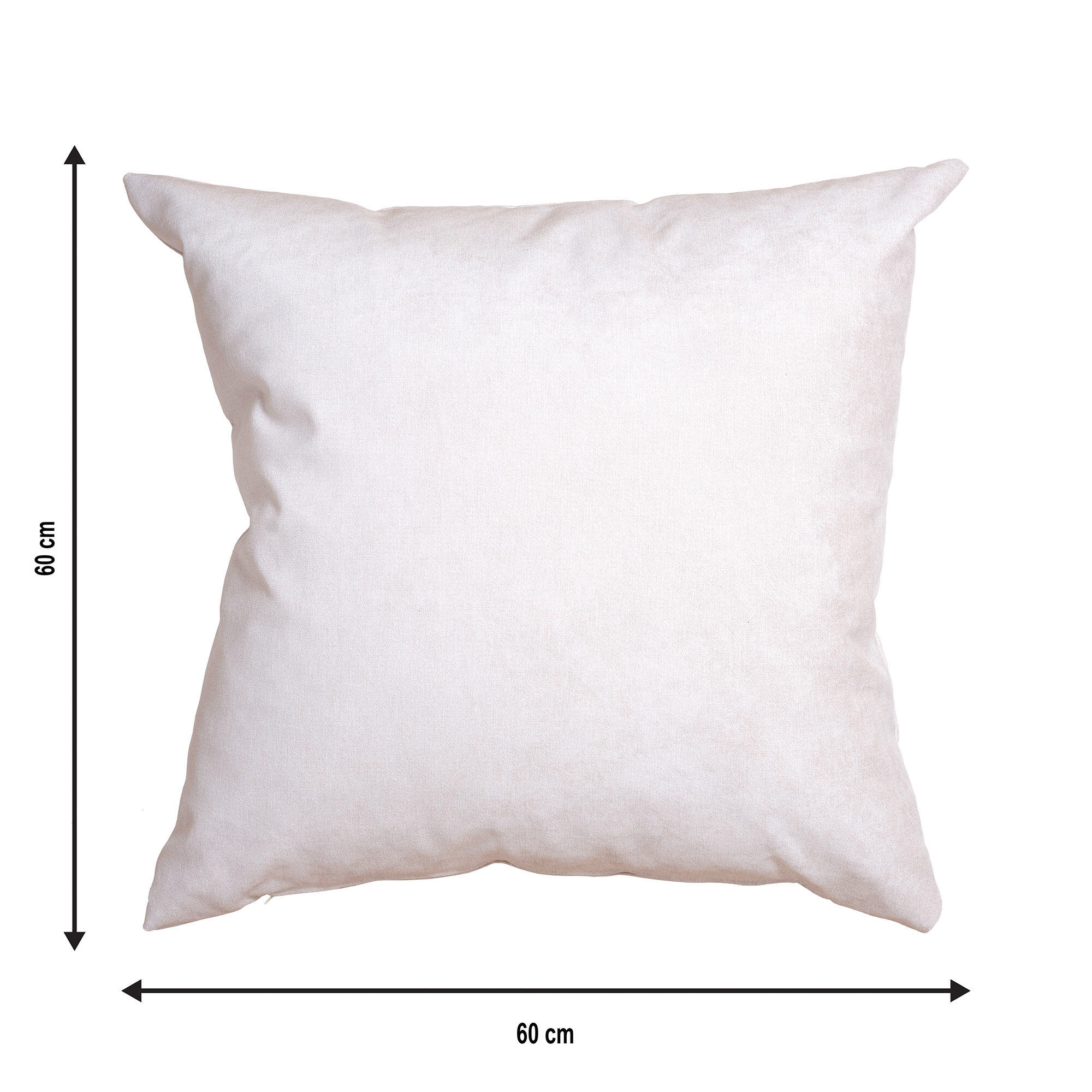 Cojín decorativo cuadrado Orinoco-Matrix poliéster terciopelo liso crema doble cara 60x60cm - 2