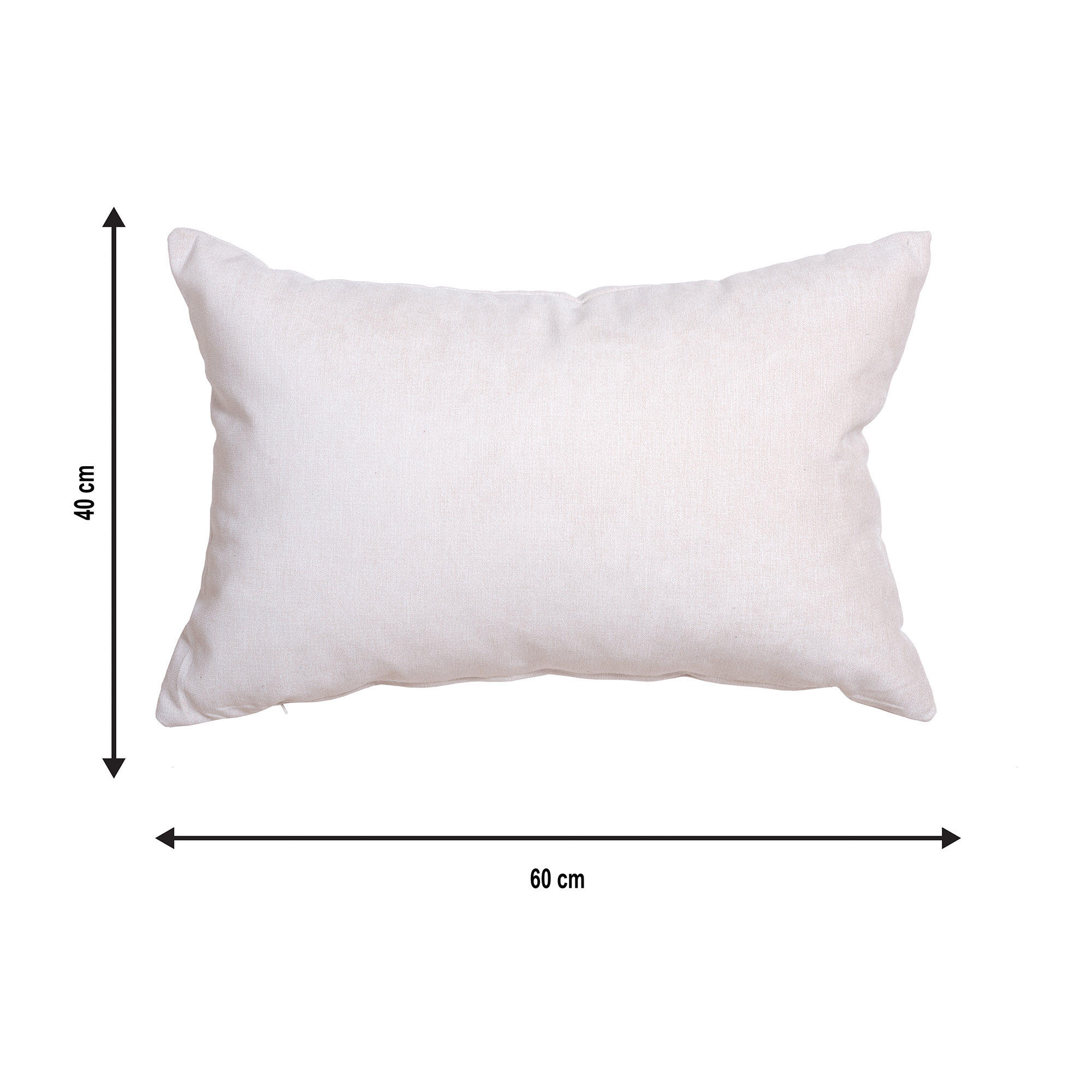 Cojín decorativo rectangular Orinoco-Matrix terciopelo poliéster liso cream doble cara 60x40cm - 2