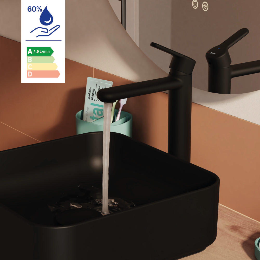 Bateria zlewozmywakowa Eco Water Black Easy High Spout Sensea - 1