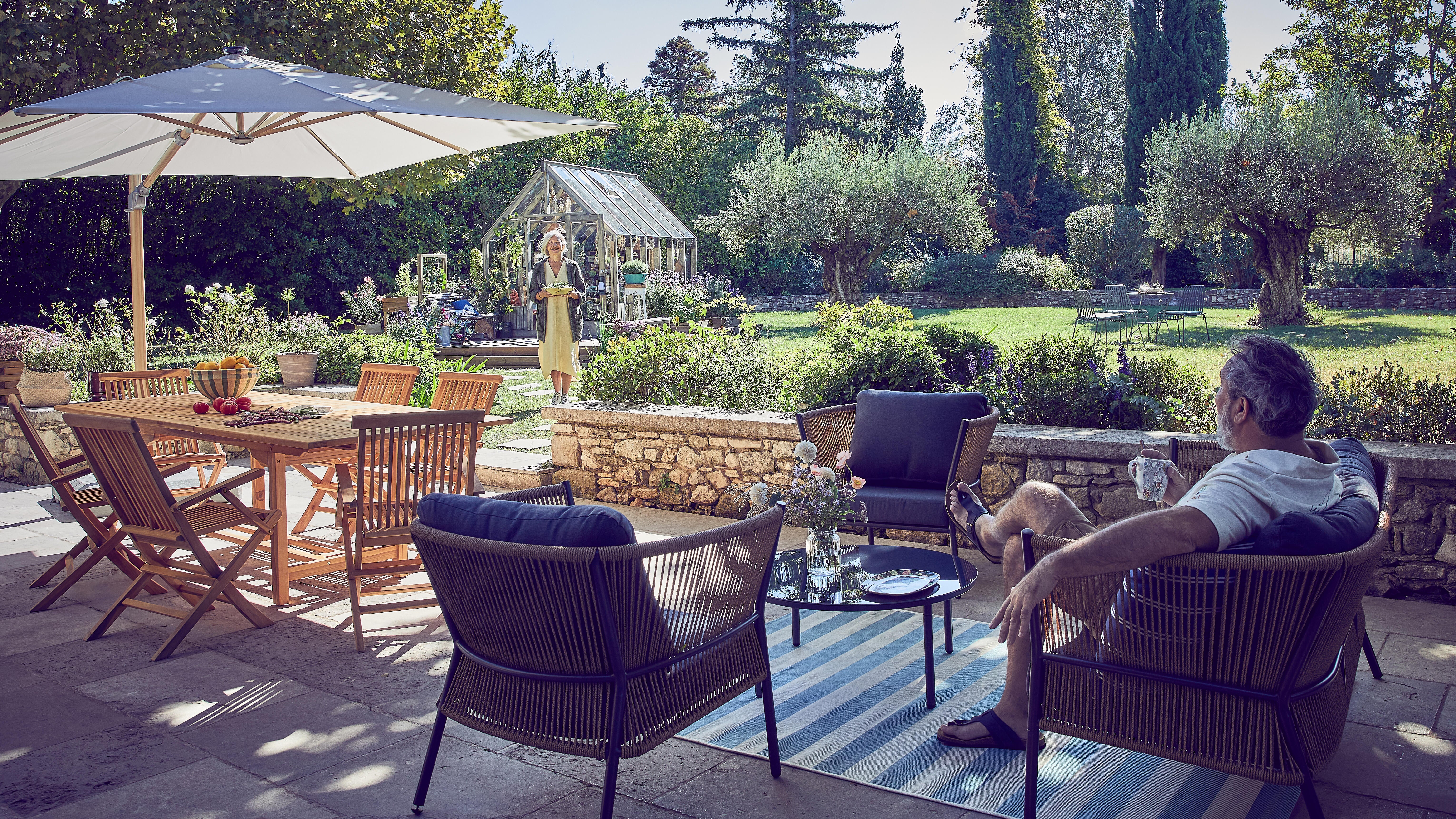 Serre bois PALMAKO Emilia autoclave gris, 8.2 m² verre trempé - 3