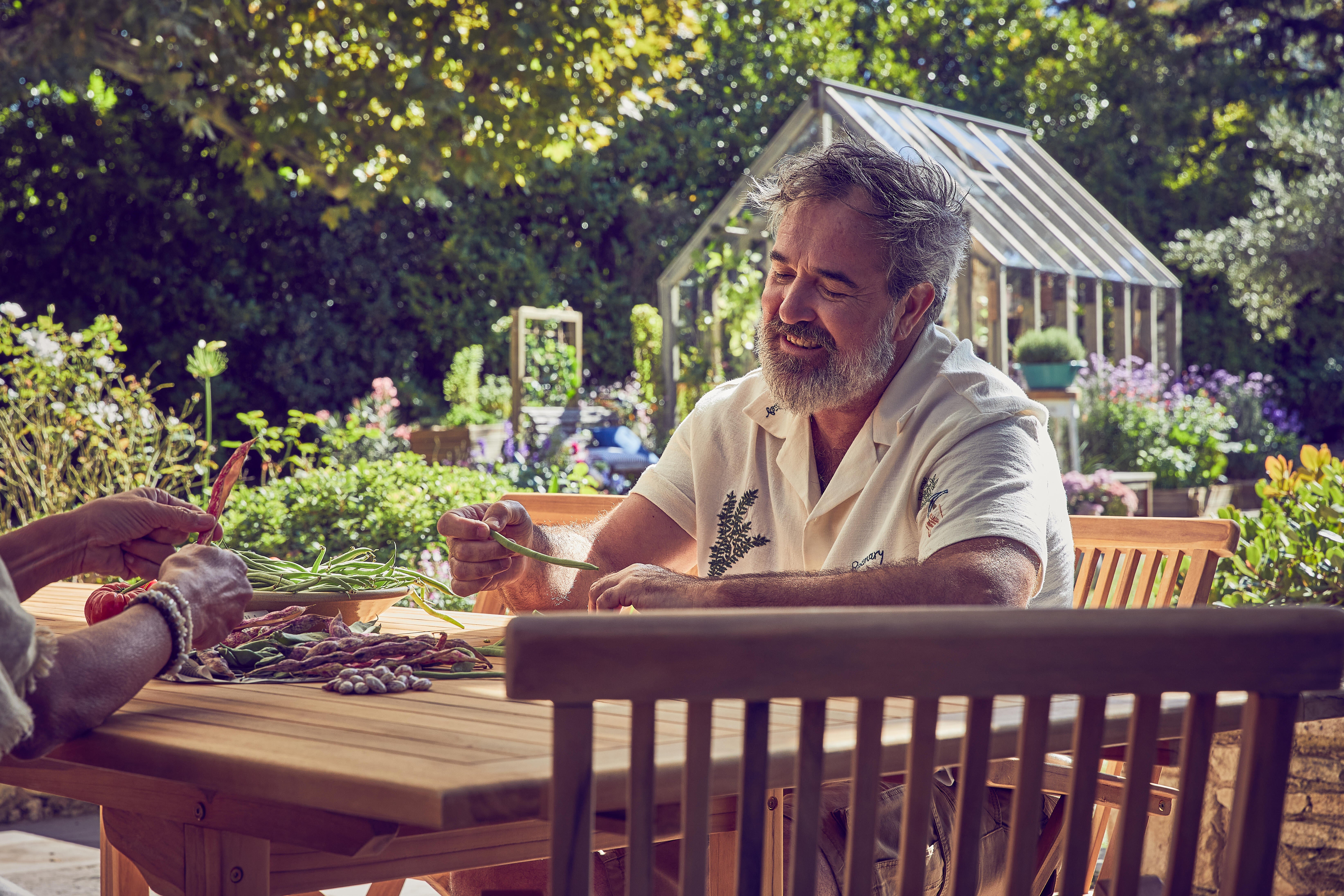 Serre bois PALMAKO Emilia autoclave gris, 8.2 m² verre trempé - 2