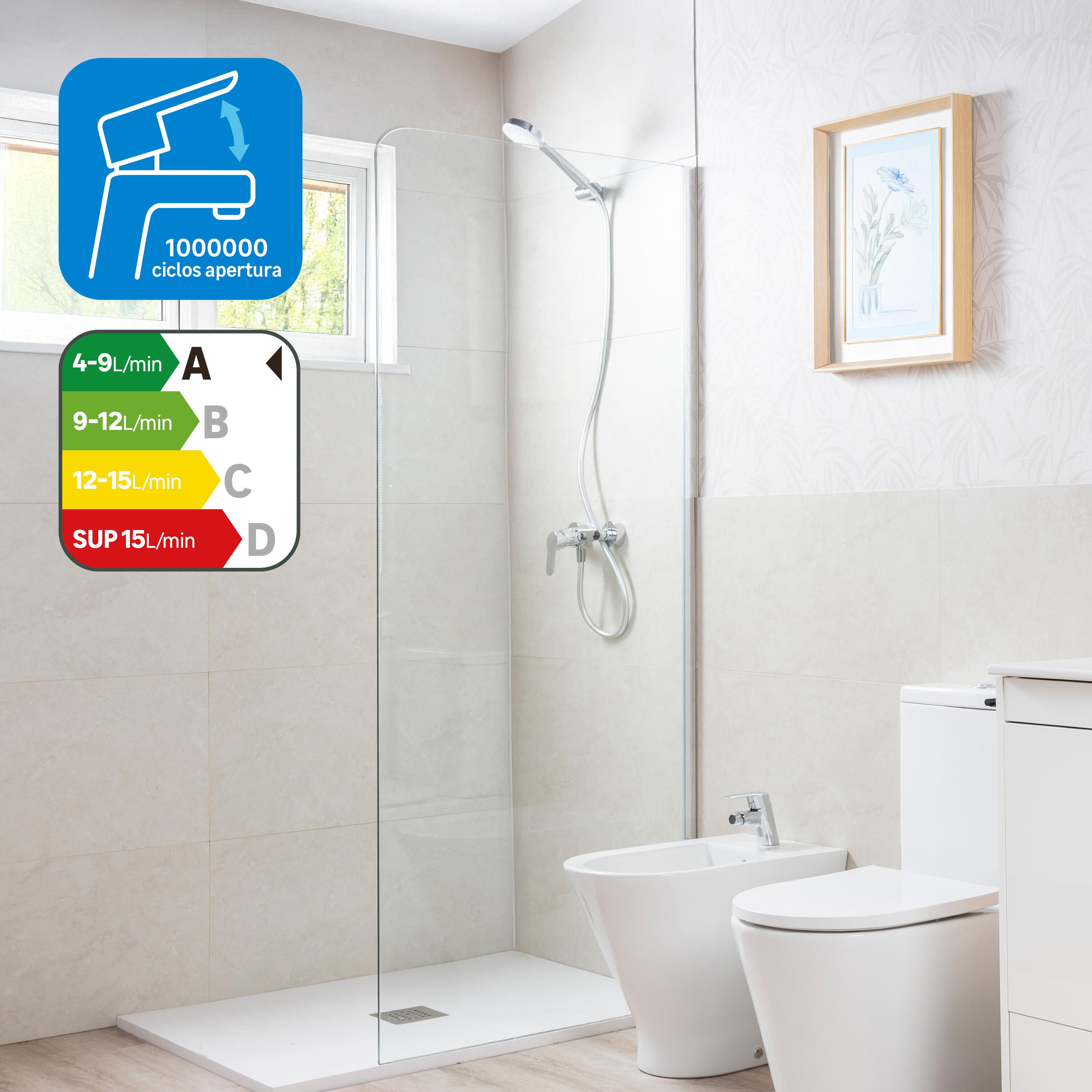 Grifo de ducha monomando ROCA Proa cromo brillo Antical Latón - 4