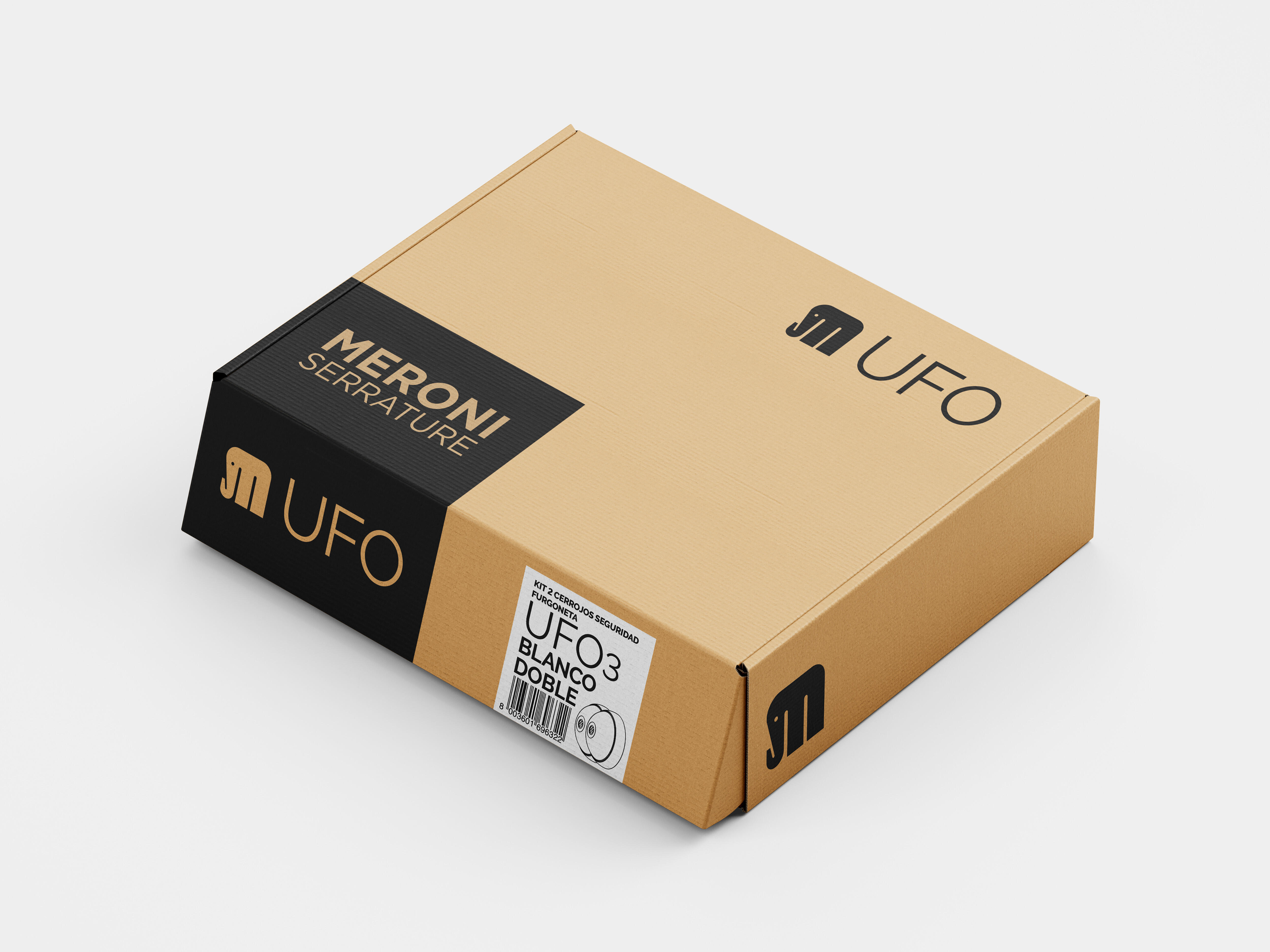 KIT DE 2 CERRADURAS DE SEGURIDAD PARA FURGONETA MODELO UFO 3 BLANCAS - 4