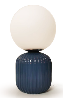 Lampe à Poser Beliani ABAVA Bleu Céramique Abat-jour Lin - 56cm - Neuve