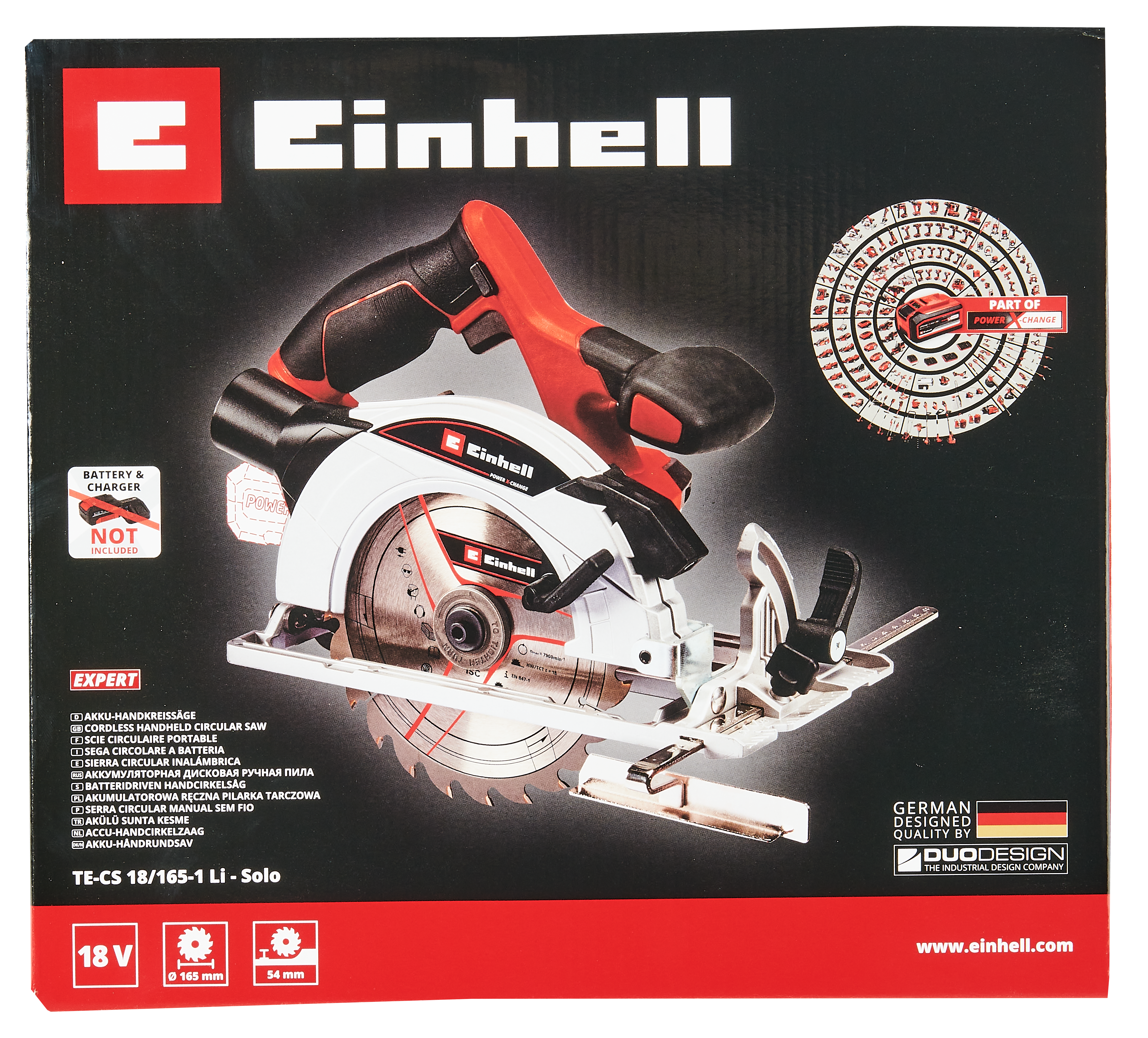 Pilarka tarczowa akumulatorowa TE-CS 18/165-1 Li Solo 20/165 mm Power X-Change EINHELL - 3