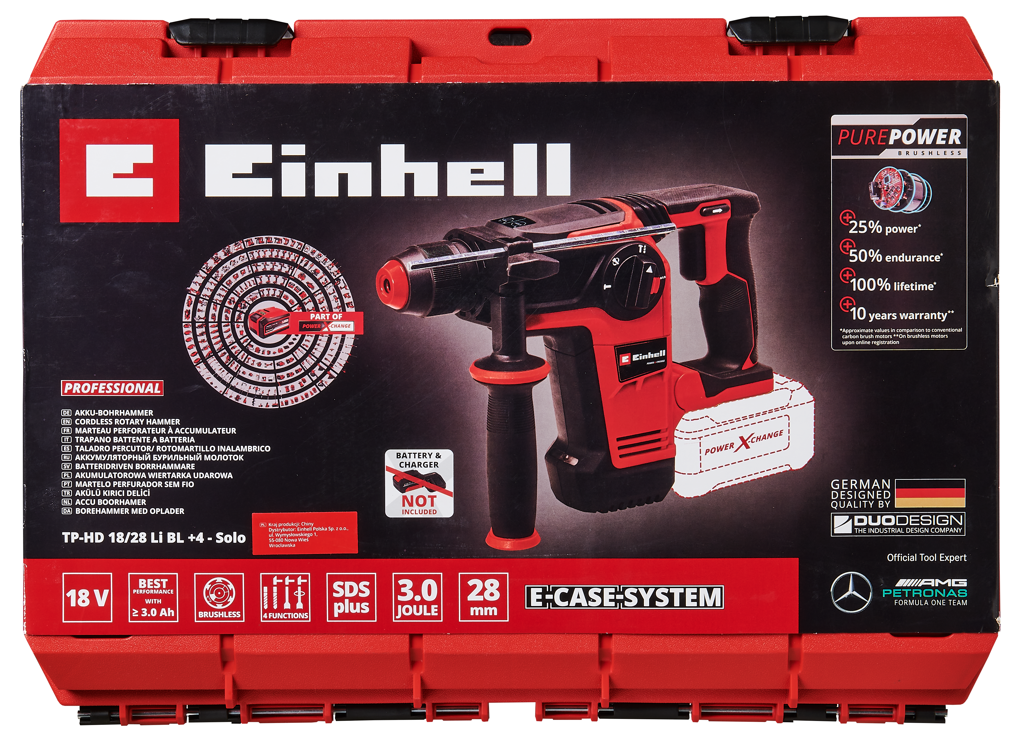 Młot udarowo-obrotowy akumulatorowy bezszczotkowy TP-HD 18/28 Li BL +4 - Solo Power X-Change EINHELL - 4
