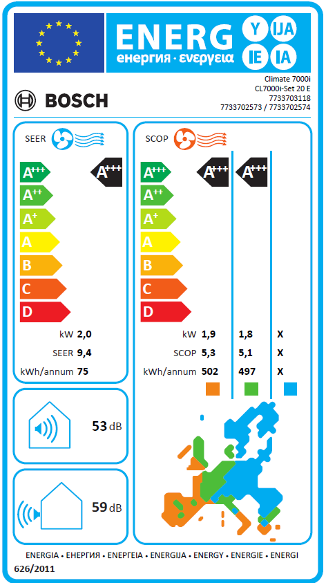 Ar condicionado mural 1x1 Bosch  Climate 700i c/wifi 7 KBTU - 2