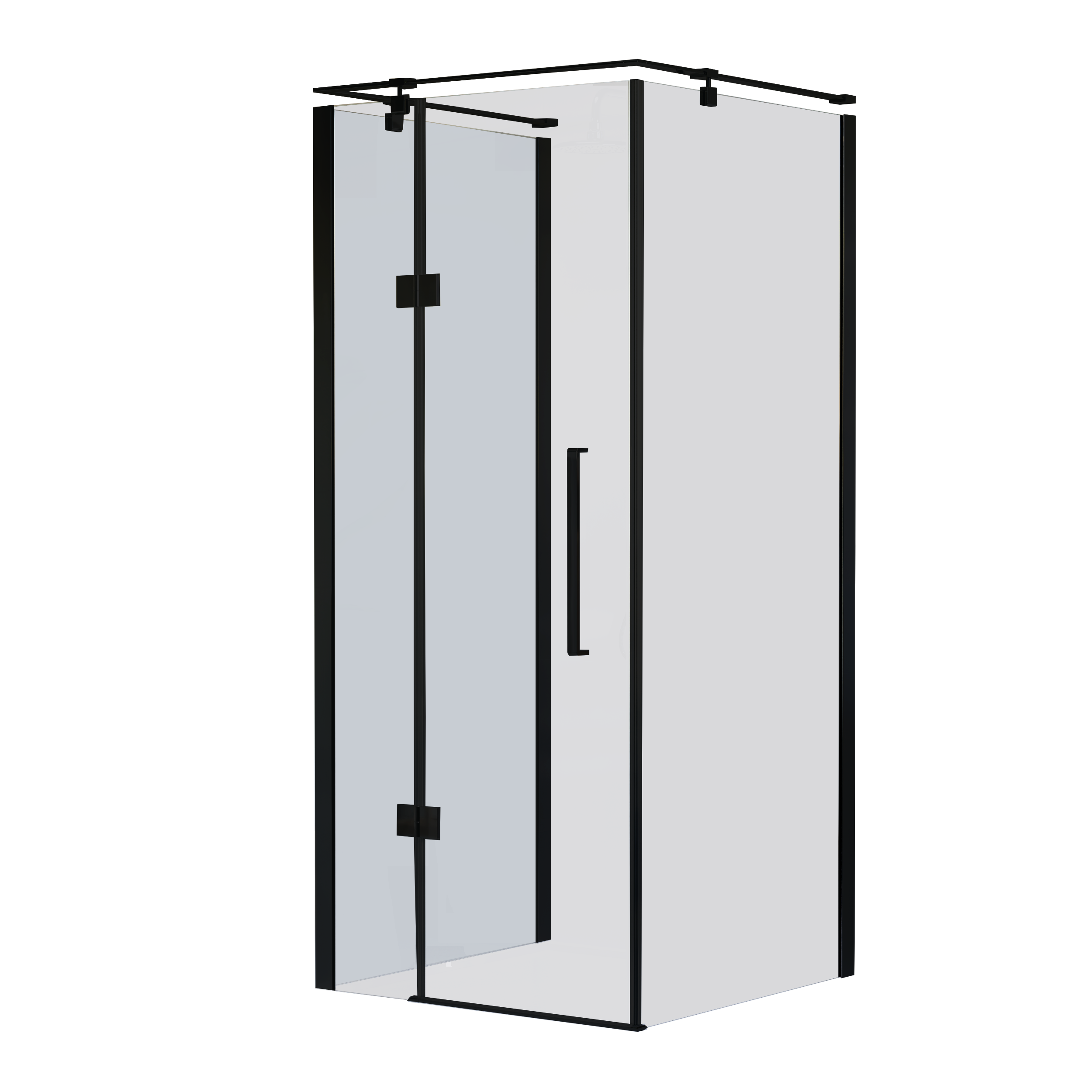 Kabina prysznicowa narożna prostokątna lewa Fresh Prime 100x80x200 cm czarna Sea-Horse