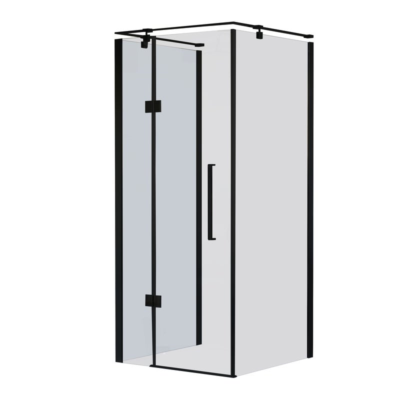 Kabina prysznicowa narożna prostokątna lewa Fresh Prime 100x80x200 cm czarna Sea-Horse
