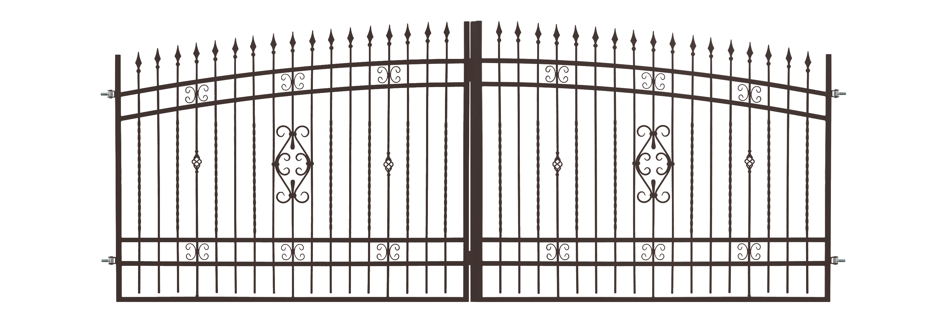 Brama dwuskrzydłowa Verona 4,08x1,6 m brązowa Polbram
