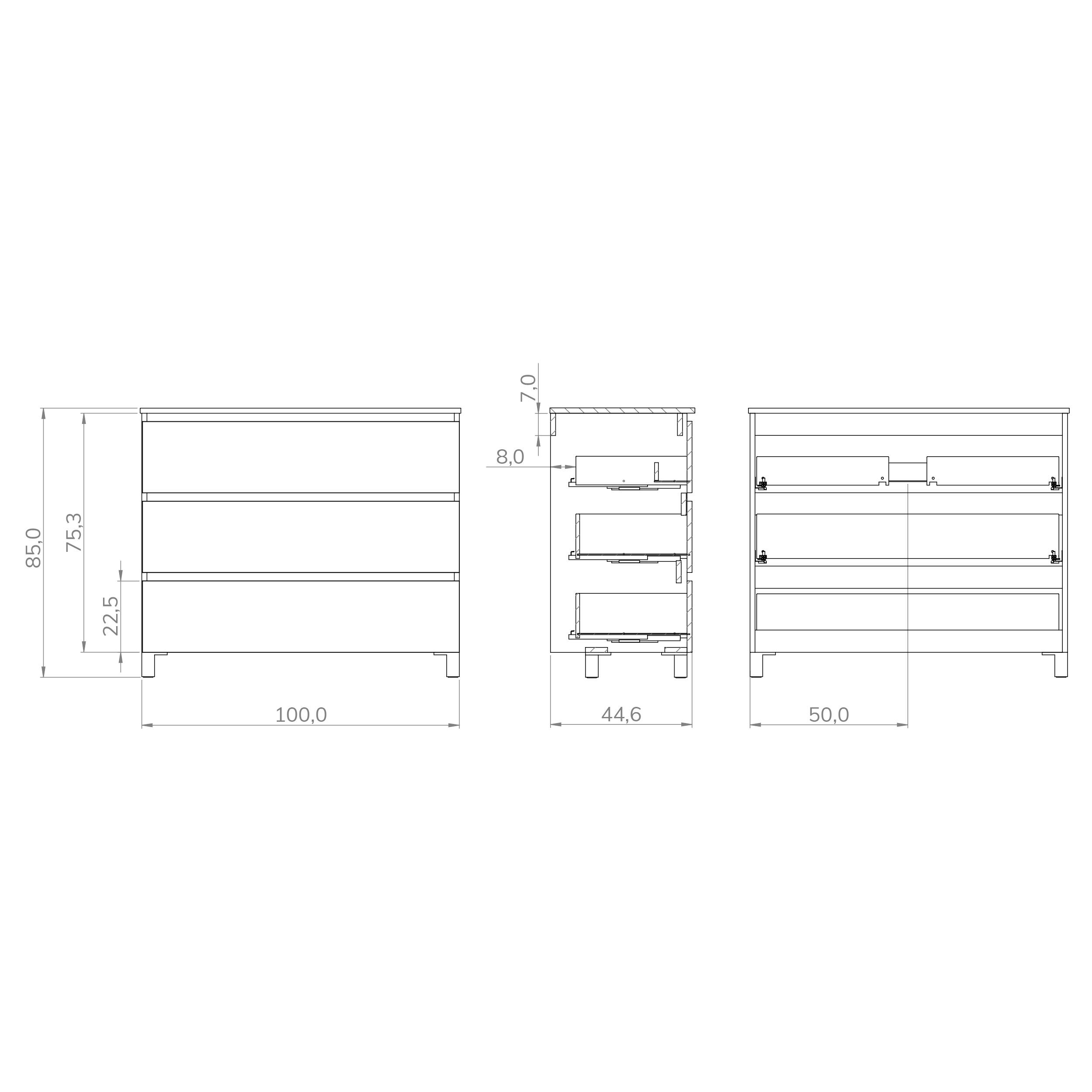 Mueble de baño con lavabo  Espacio olmo  100x46 cm - 6