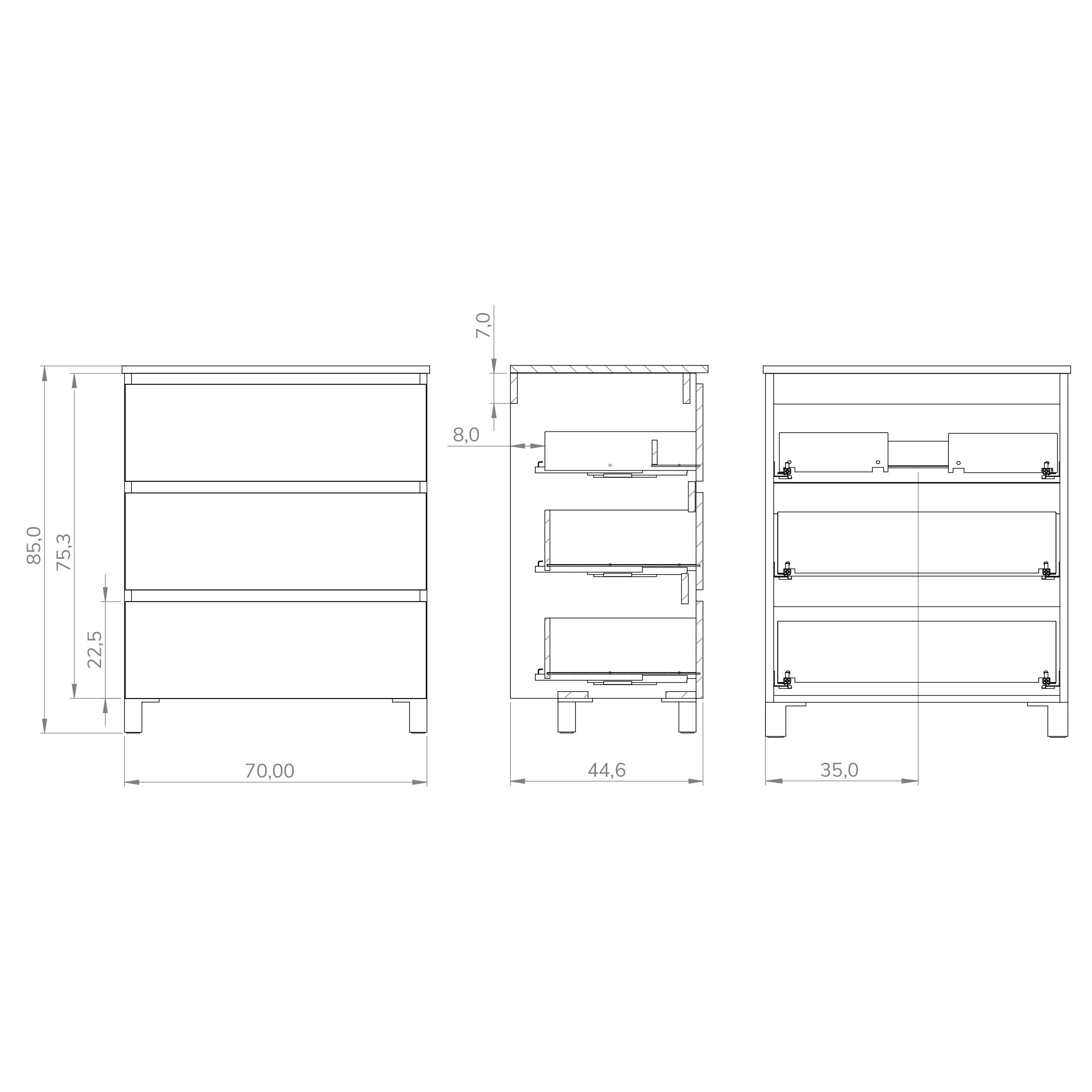 Mueble de baño con lavabo  Espacio olmo  70x46 cm - 7