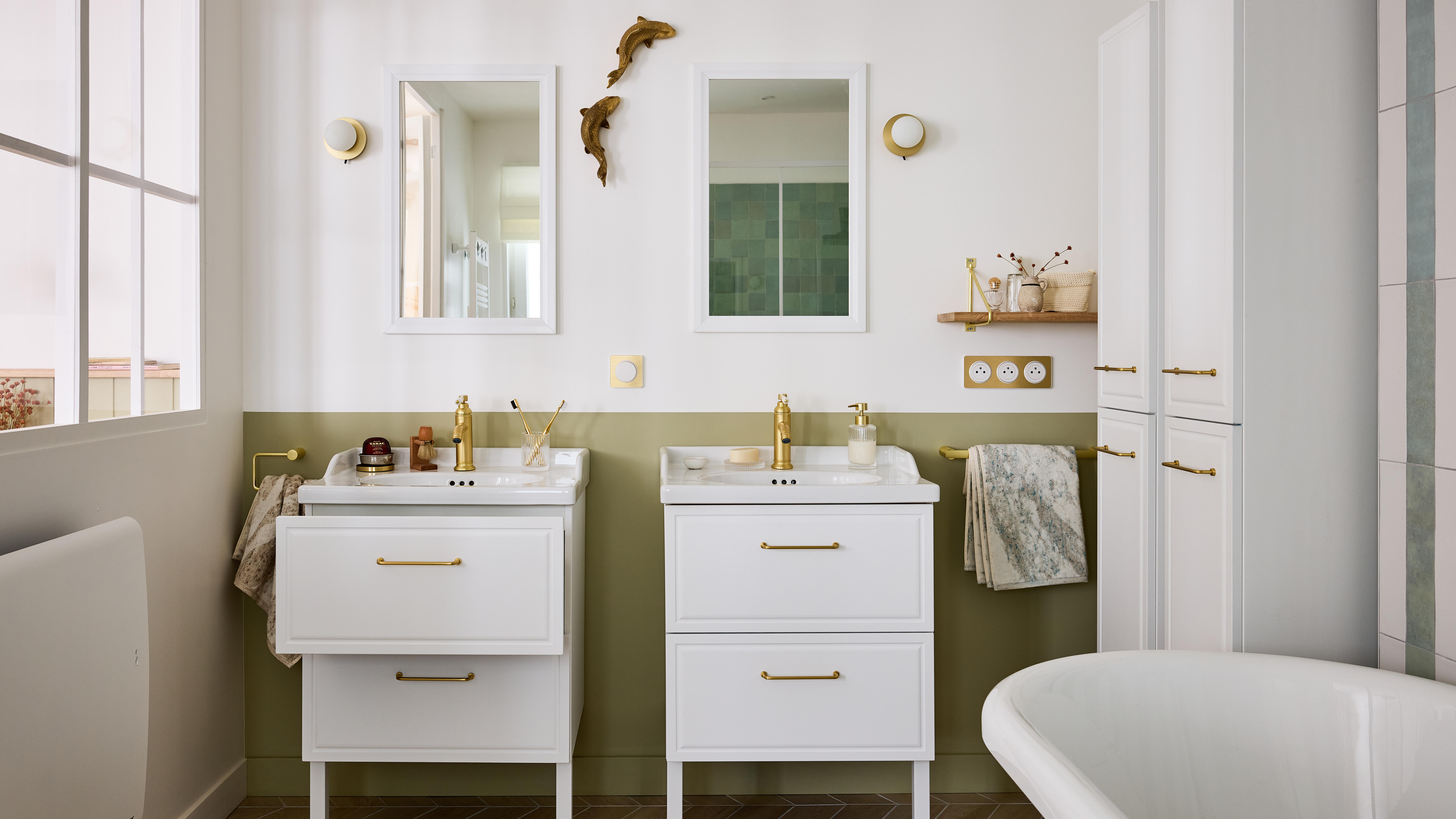 Meuble sous-vasque 2t l.60 x H.57 x P.48.1 cm blanc Charm - 5