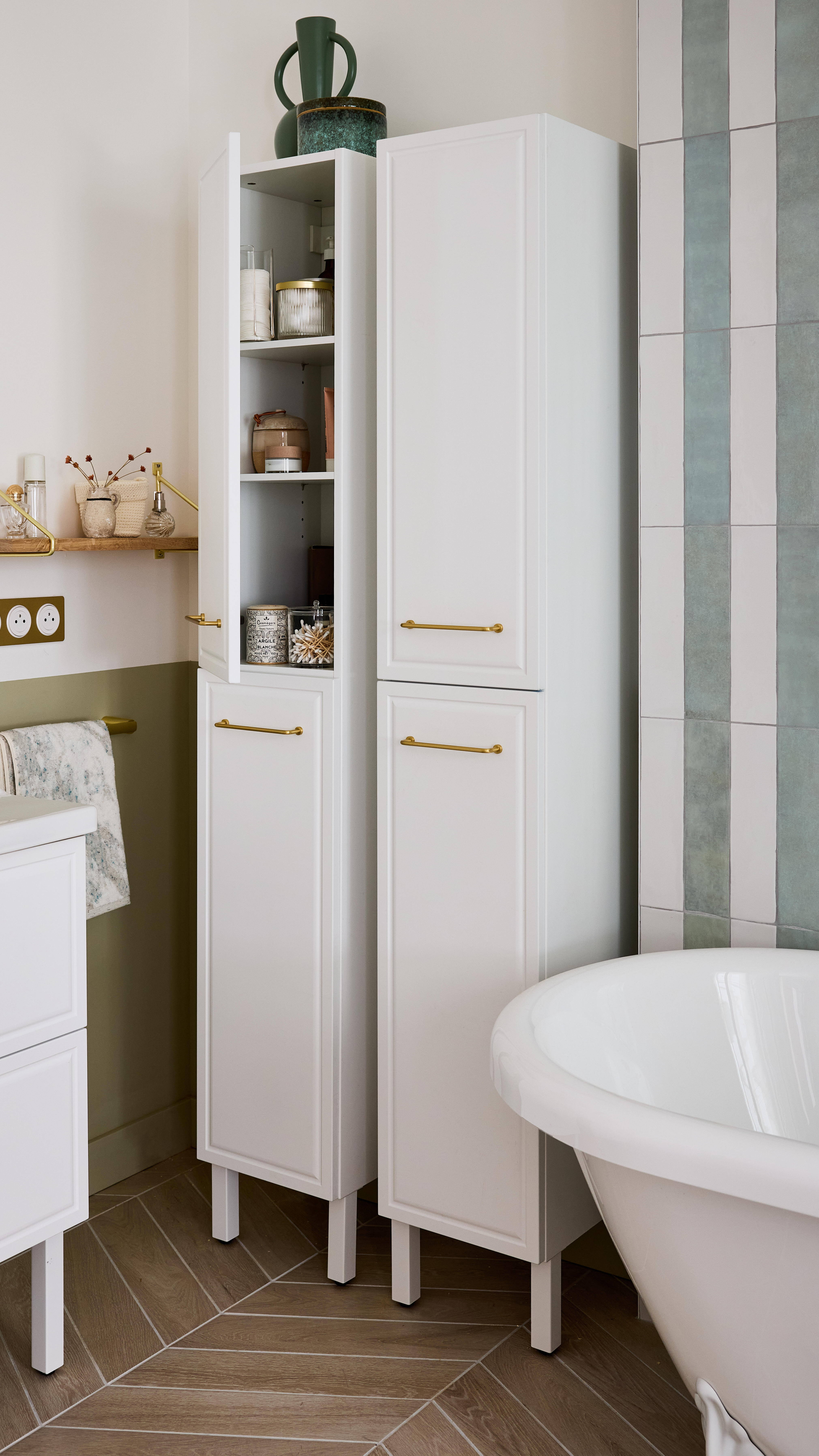 Colonne 2p l.30 x H.187.5 x P.35 cm blanc Charm - 3