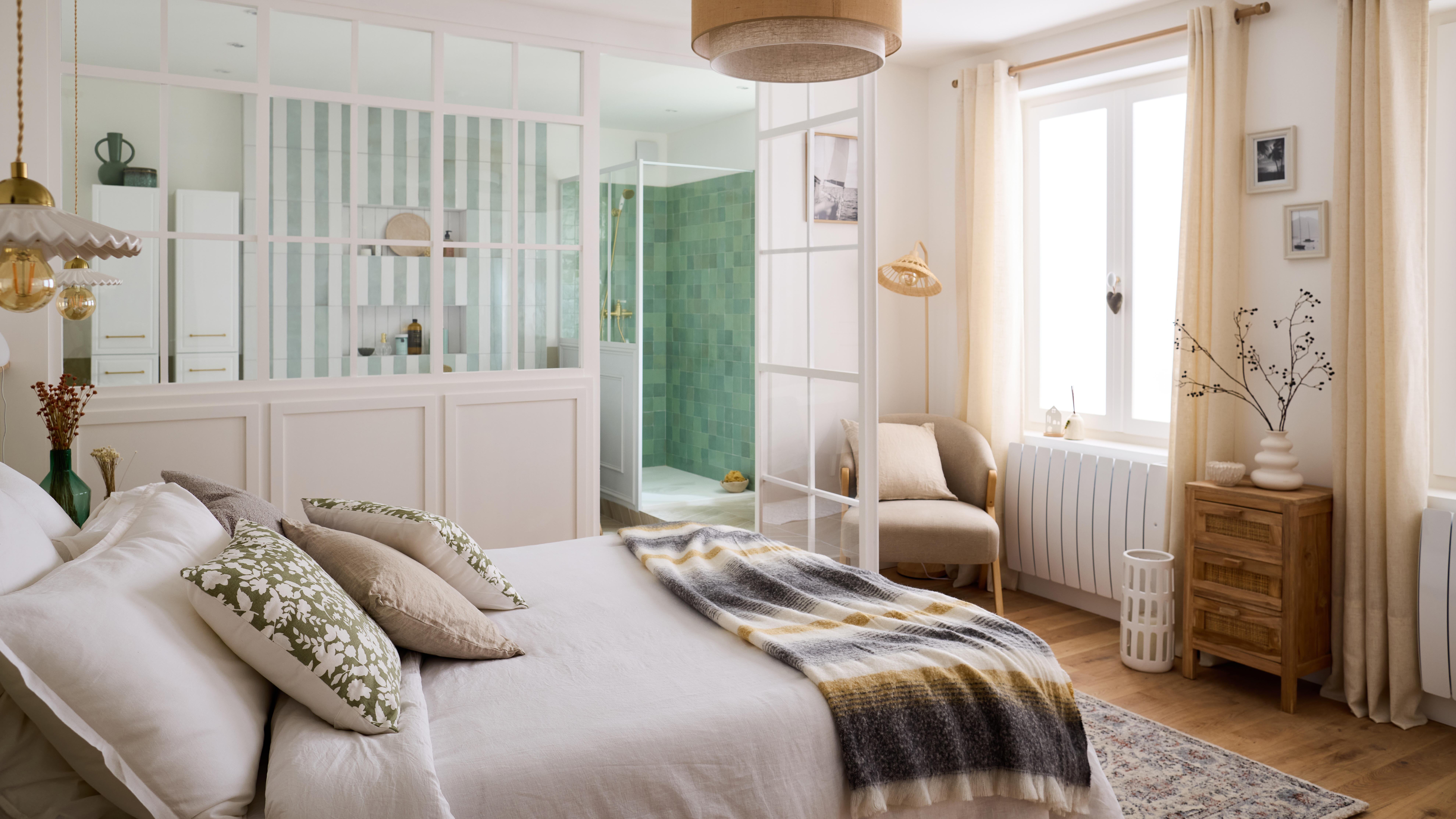 Plaid Beth, laine, blanc et gris l.130 x L.170 cm INSPIRE - 3