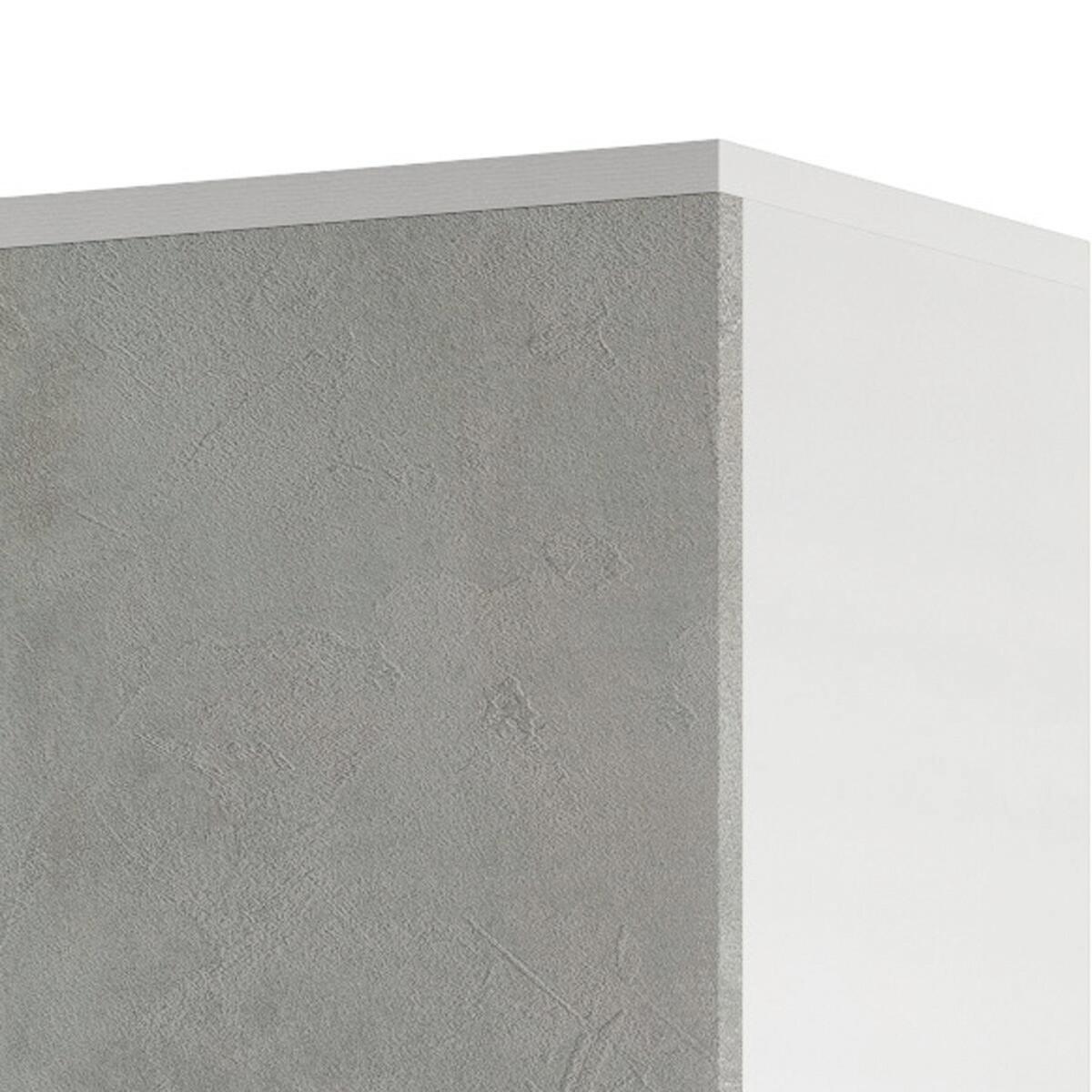 Mobile Multiuso L 90 x H 195 x P 45 cm bianco e grigio cemento - 9