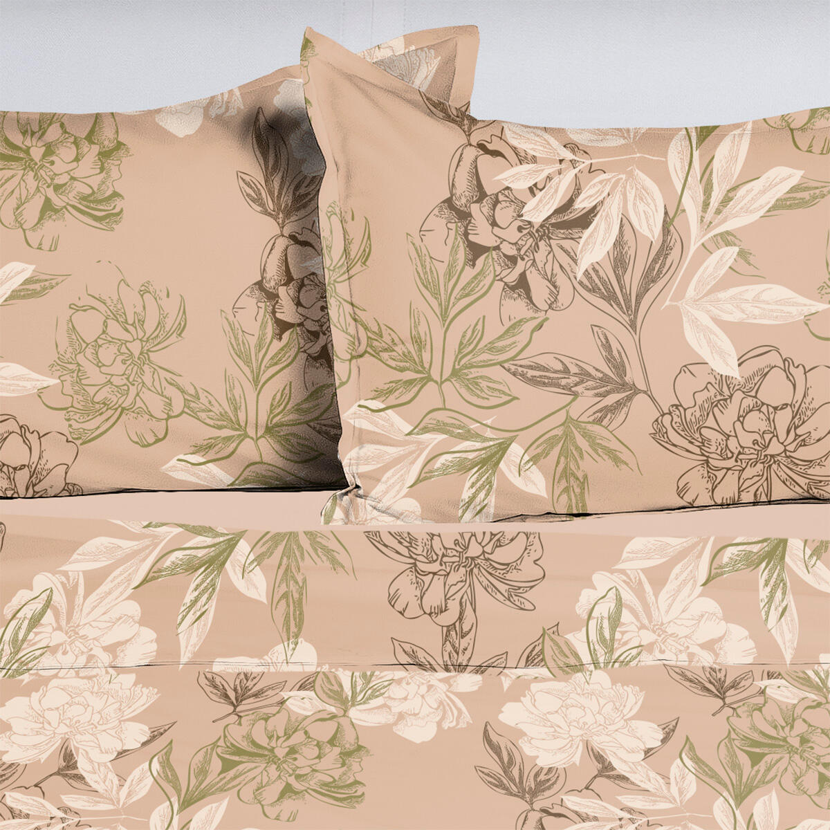 Set di lenzuola matrimoniali BRA-A250/265-COMPLET fantasia floreale sui toni del rosa in cotone - 3