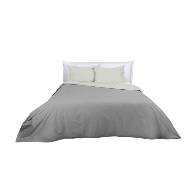 Copripiumone doppio Bice grigio chiaro-grigio scuro in cotone 200 x 255 cm