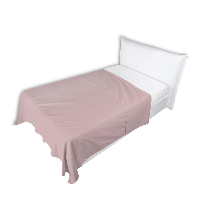 Lenzuolo sopra singolo Bice malva cipria in cotone 285 cm
