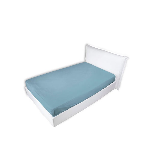 Lenzuolo sotto con angoli Bice, azzurro in cotone 90 x 200 cm