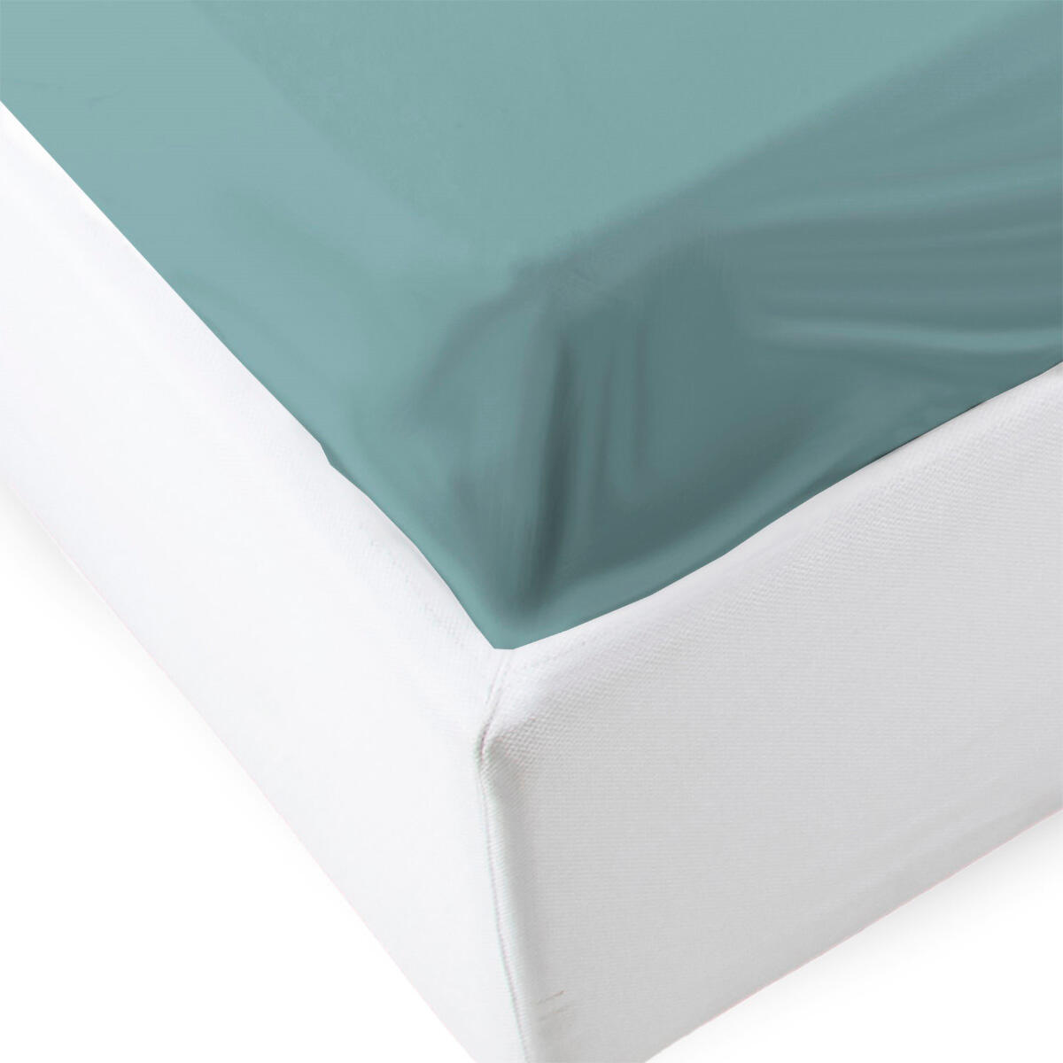 Lenzuolo sotto con angoli Bice, verde anatra in cotone 90 x 200 cm - 2