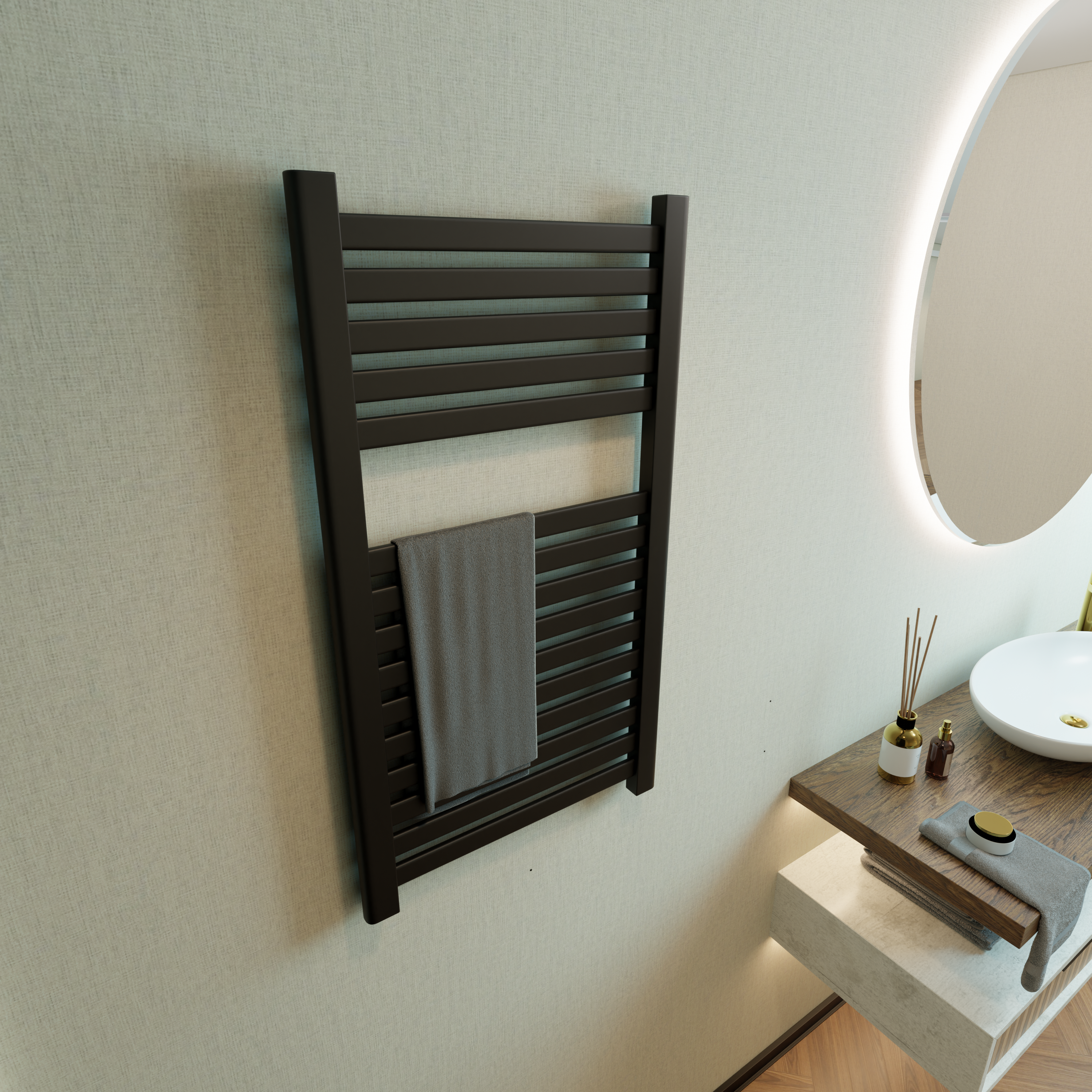 Grzejnik KENT 80x45 cm Czarny Mat 385W Roz 40cm 10 Bar DURATERM - 4