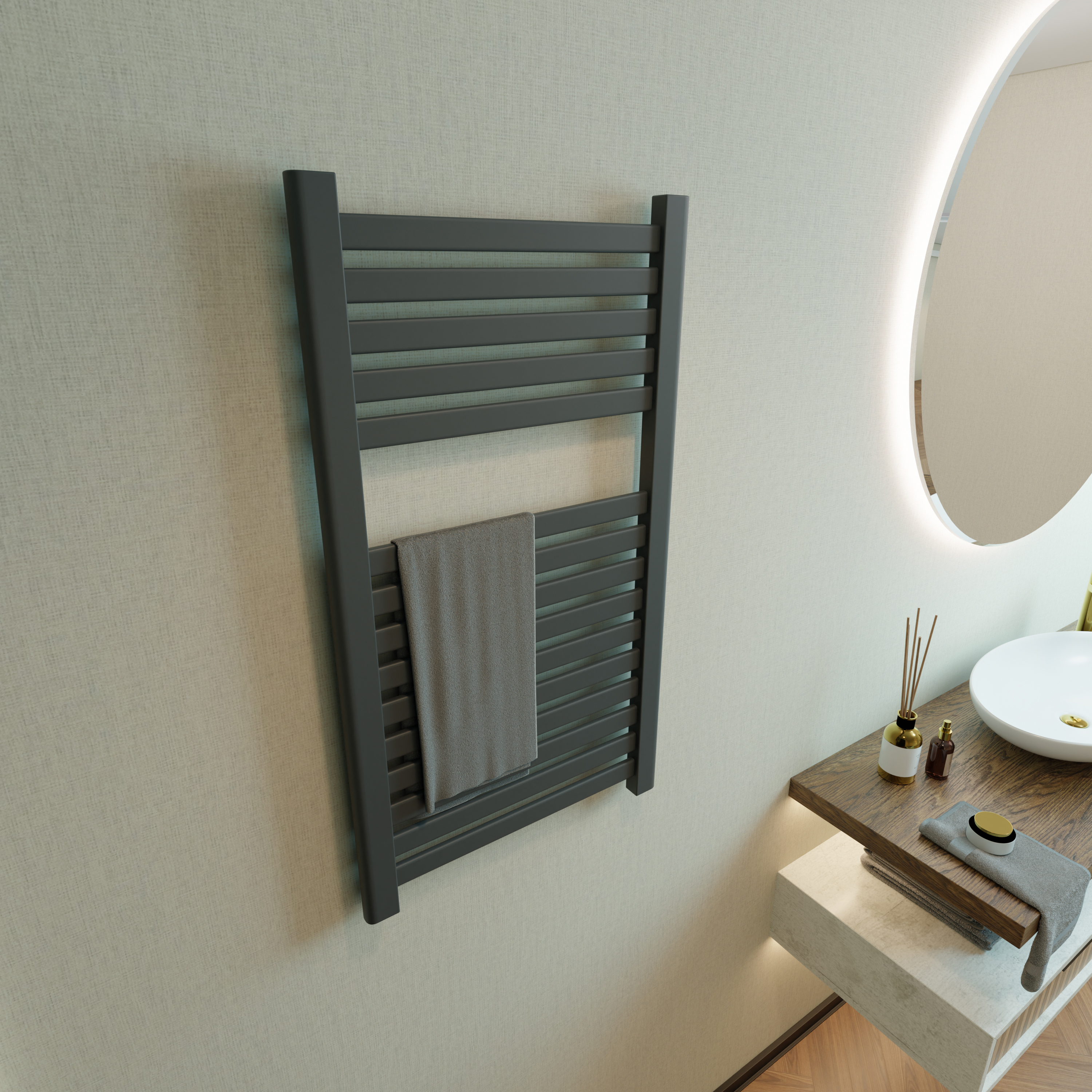 Grzejnik KENT 80x45 cm Grafit 335W Roz 40cm 10 Bar DURATERM - 5