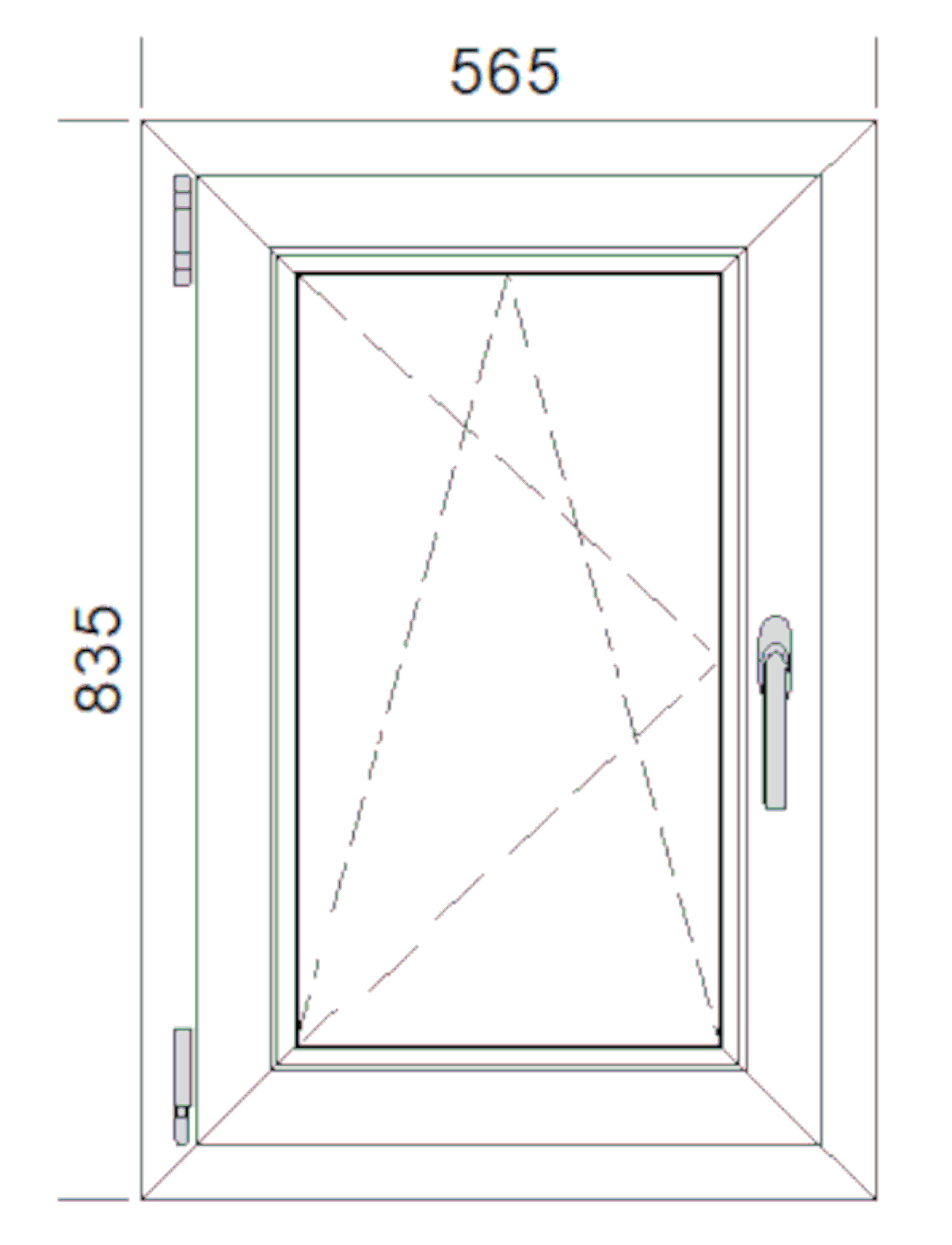 Okno drewniane sosnowe 3-szybowe fasadowe LM 90 O4 565x835 mm rozwierno-uchylne lewe do wewnątrz Lupol - 2