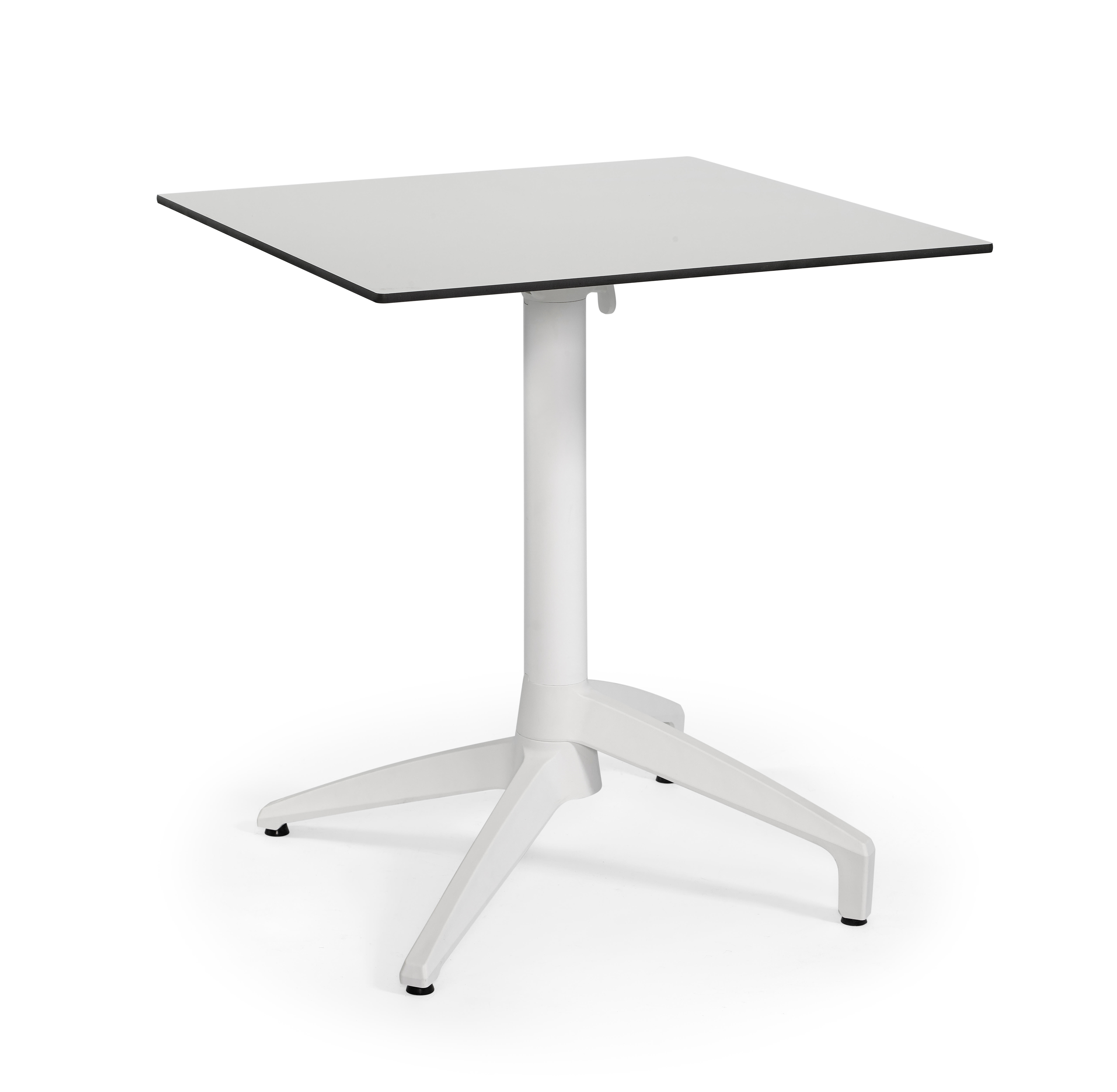 Mesa de jardín de comedor de aluminio gemini blanco de 70x74x70 cm