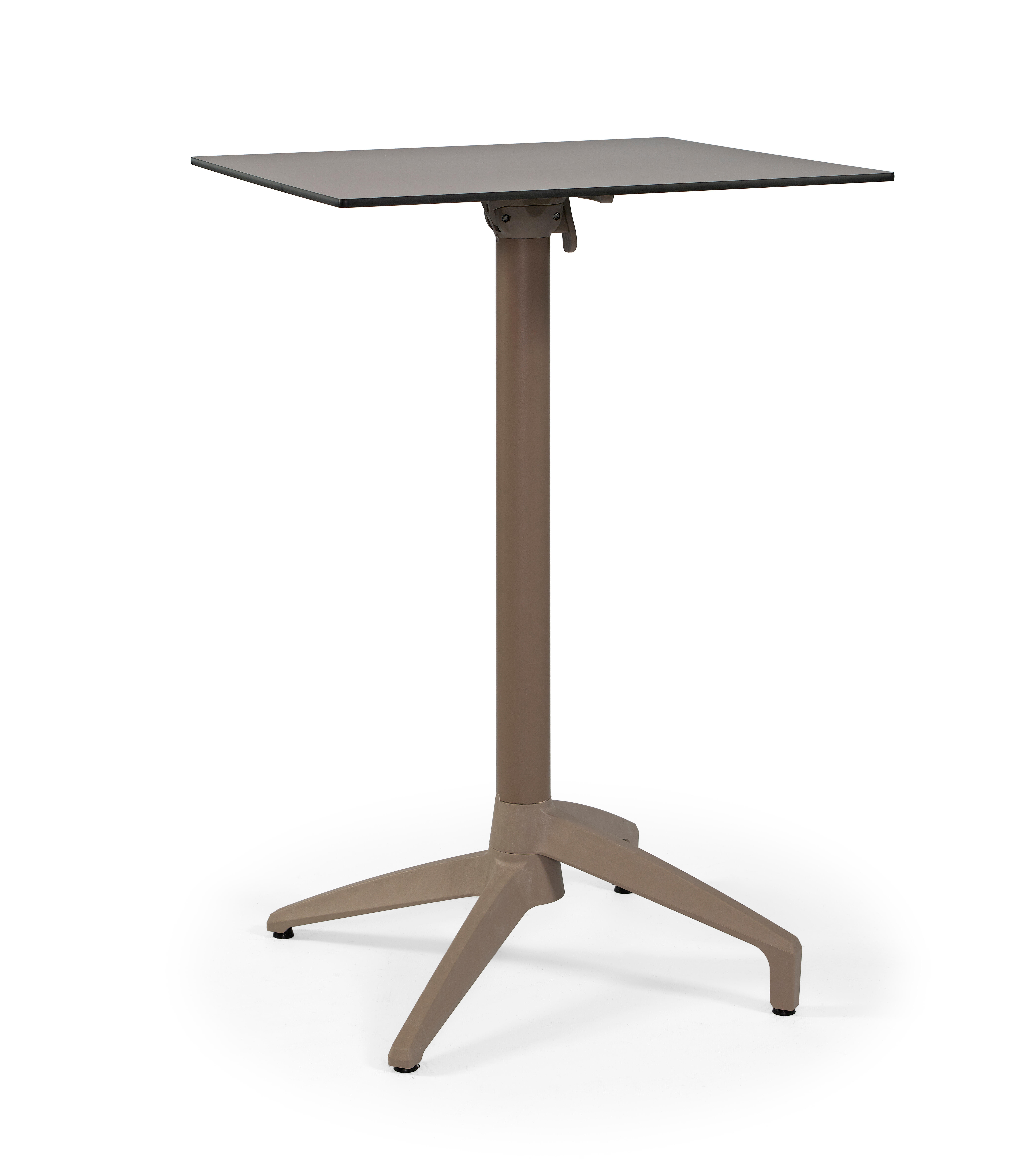 Mesa de jardín de comedor de aluminio gemini beige de 70x110x70 cm